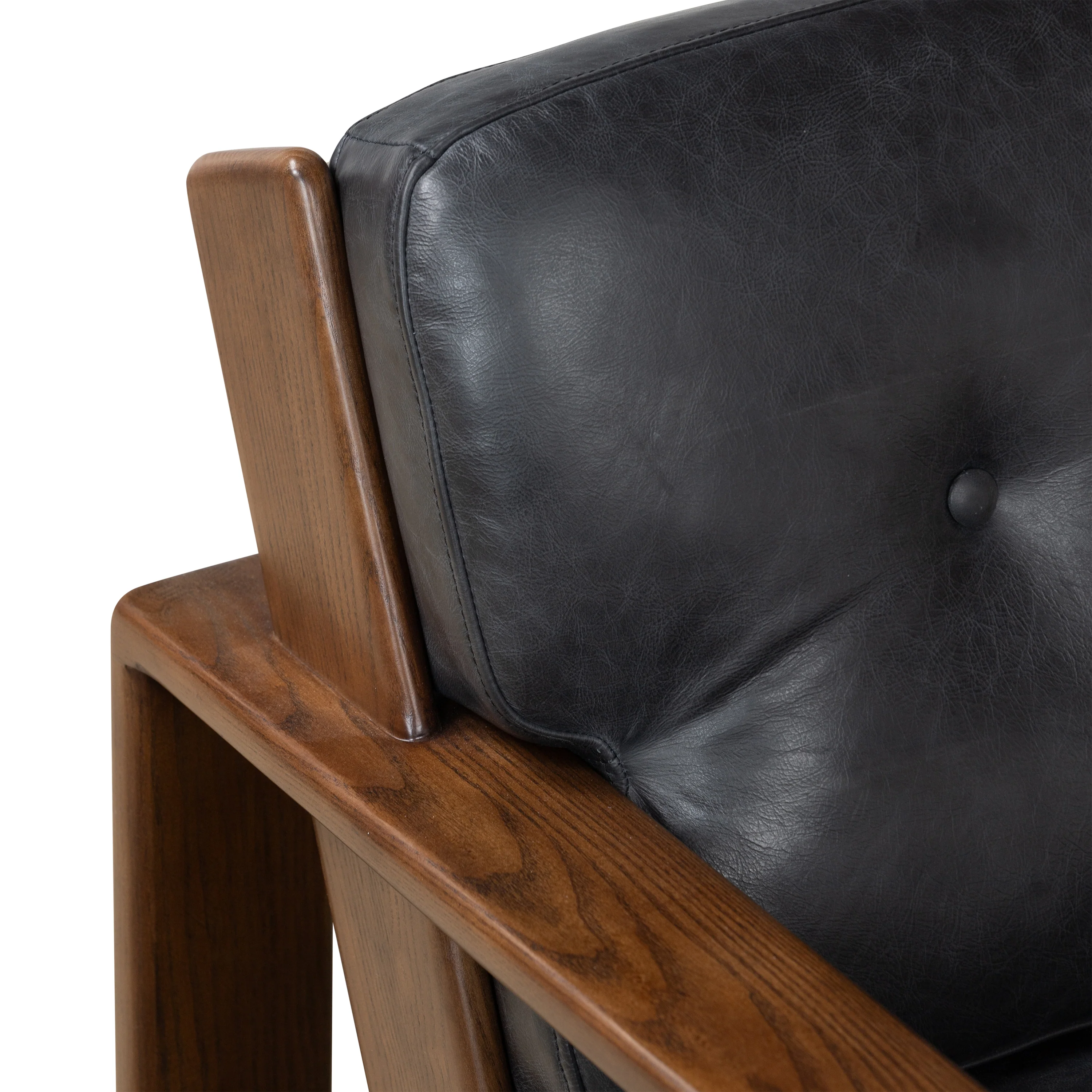 Skive Leather Lounge Chair | Onyx Black - Image 9