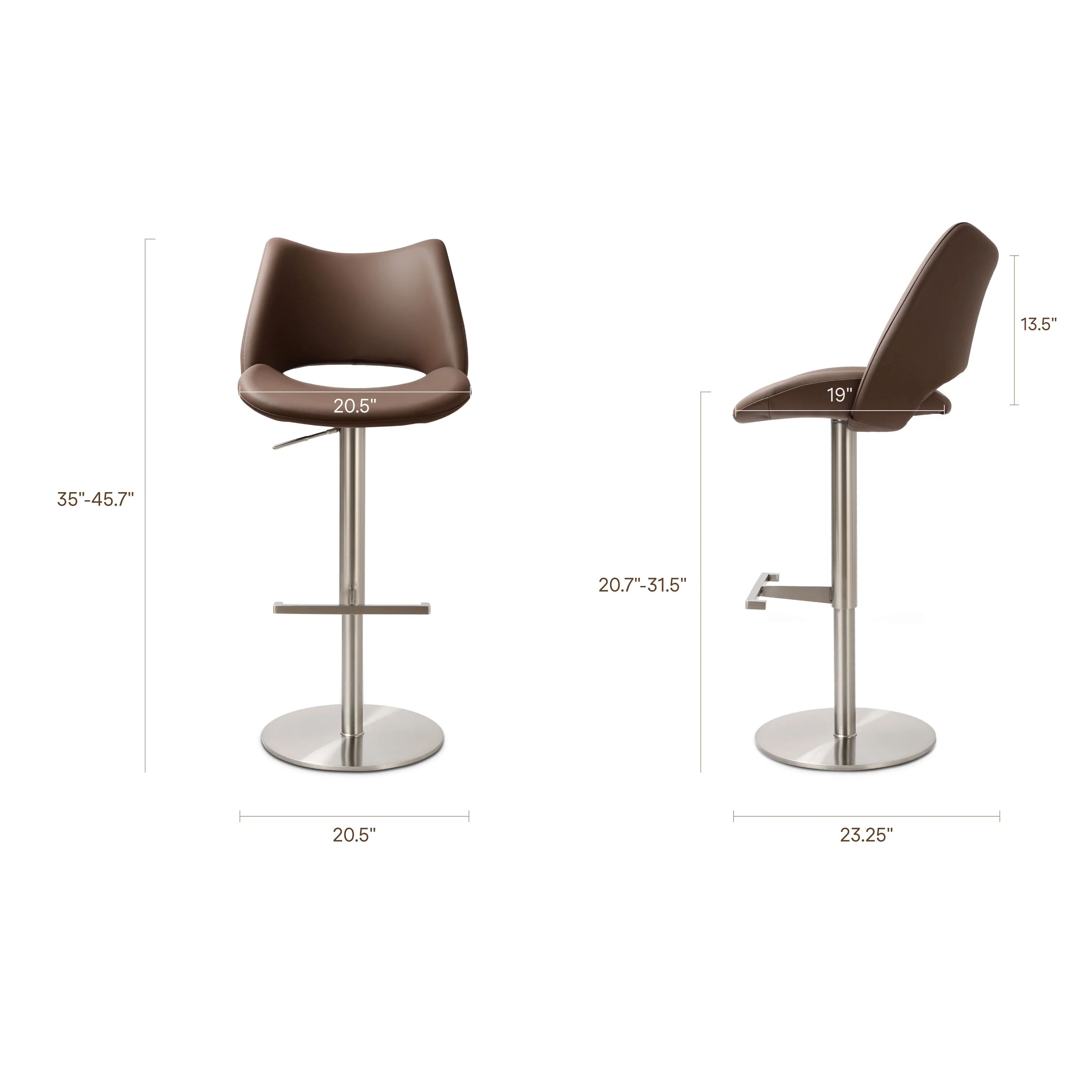Sola Counter Stool | Mink Brown - Image 11