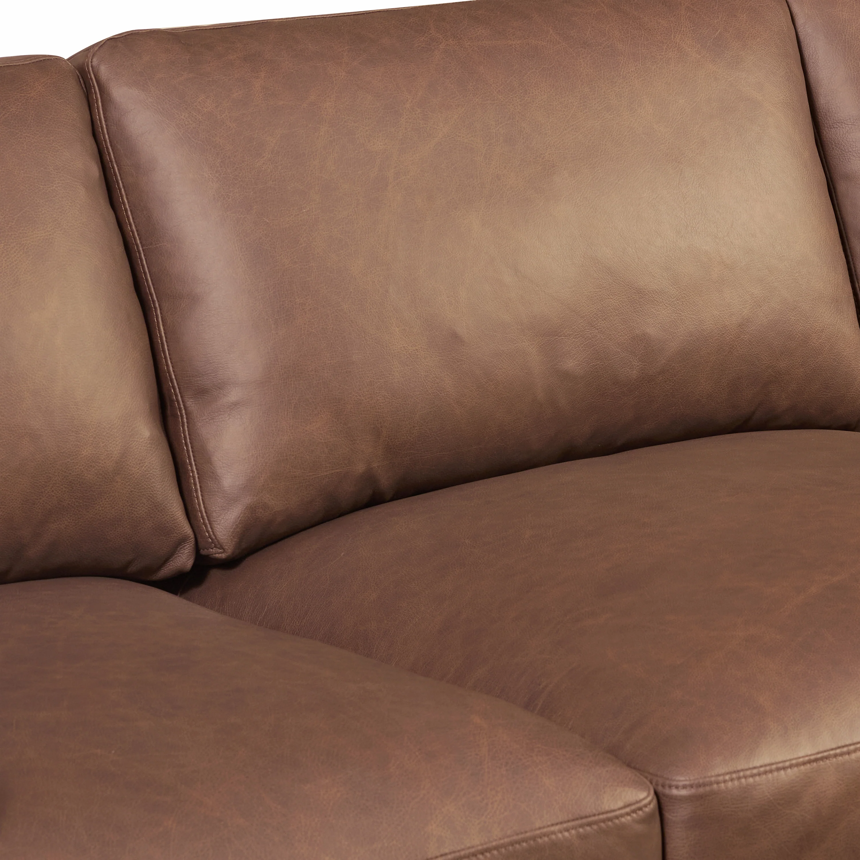 Sorrento 98" Leather L-Shaped Corner Sectional Sofa | Caramel Brown - Image 10
