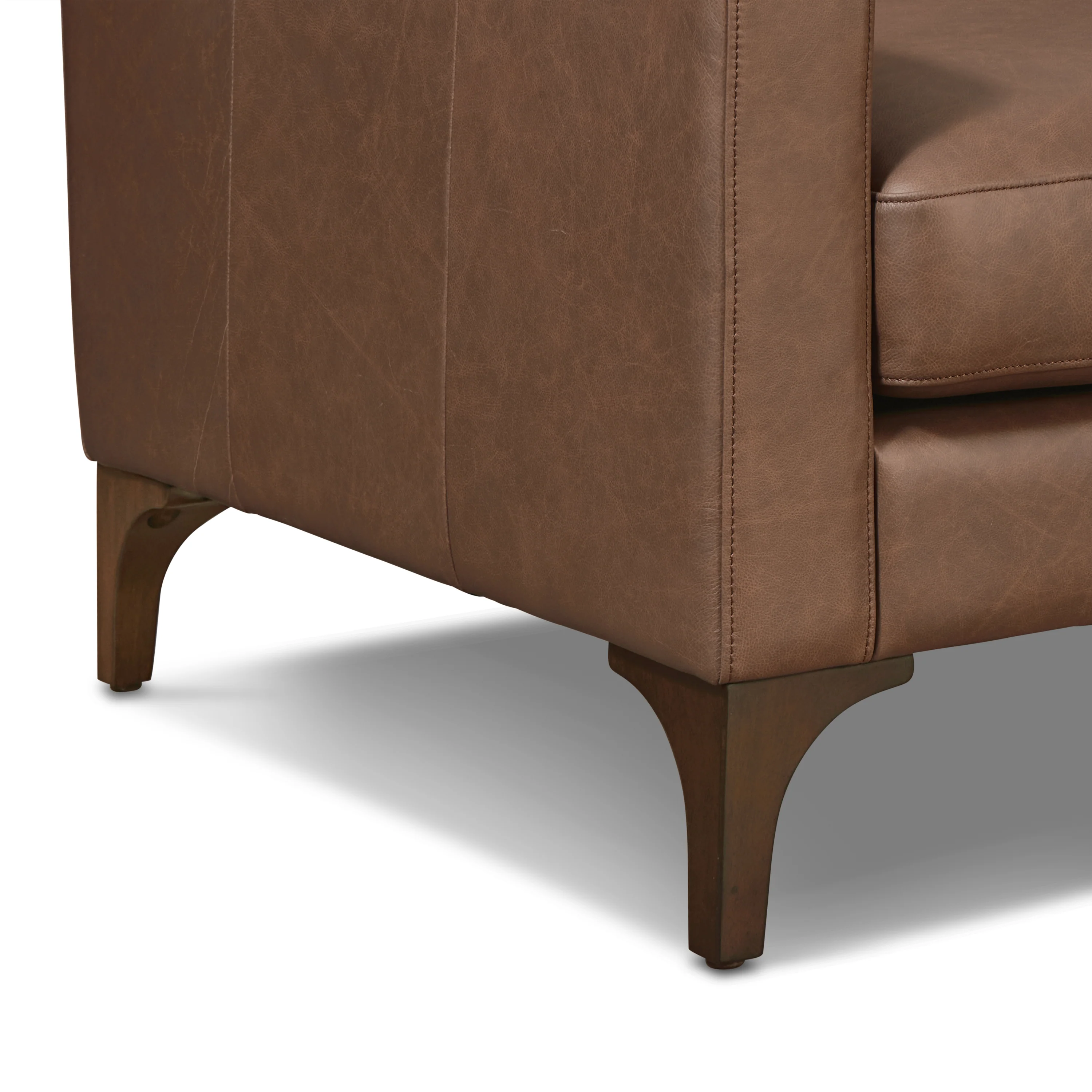 Sorrento 98" Leather L-Shaped Corner Sectional Sofa | Caramel Brown - Image 15