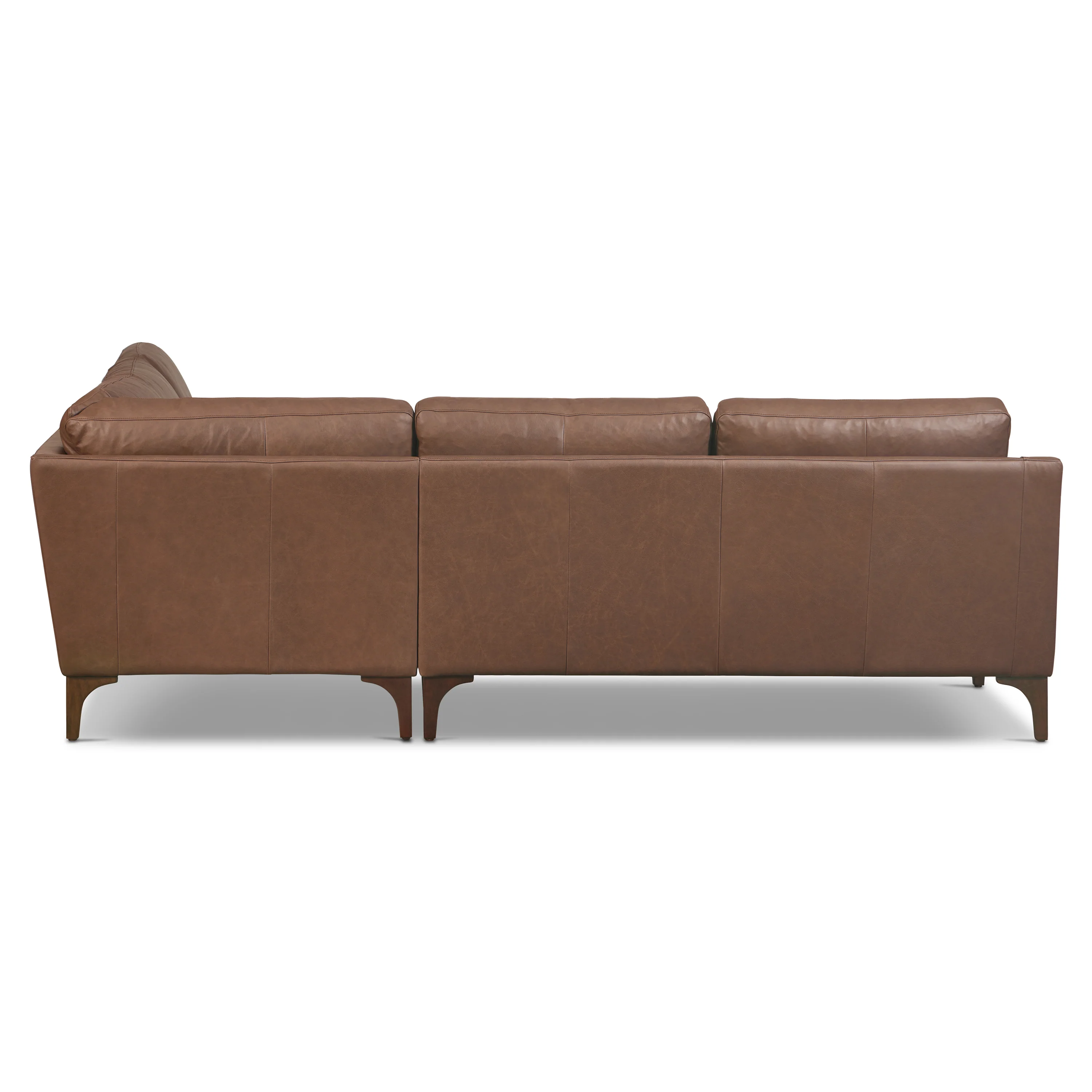 Sorrento 98" Leather L-Shaped Corner Sectional Sofa | Caramel Brown - Image 5