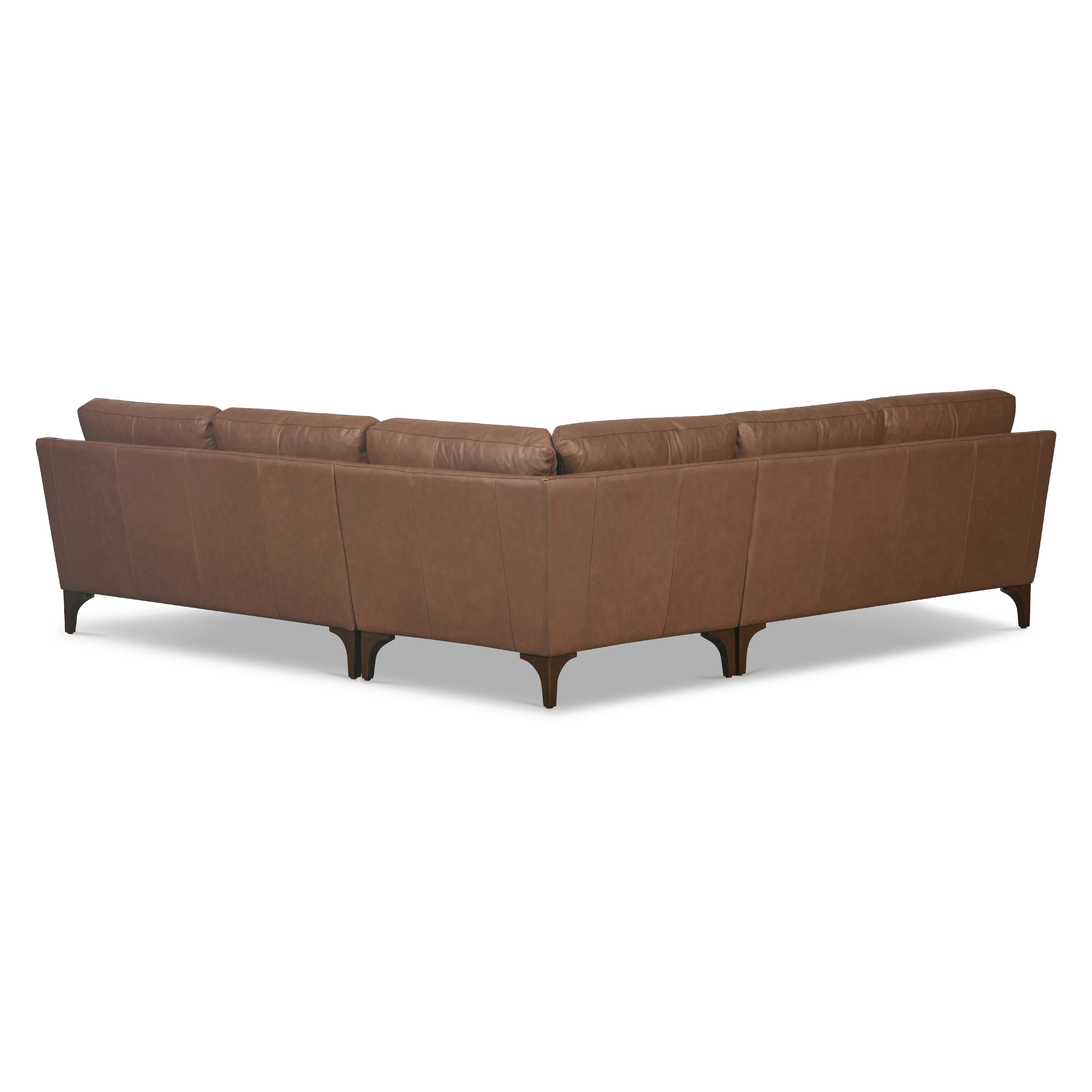 Sorrento 98" Leather L-Shaped Corner Sectional Sofa | Caramel Brown - Image 6
