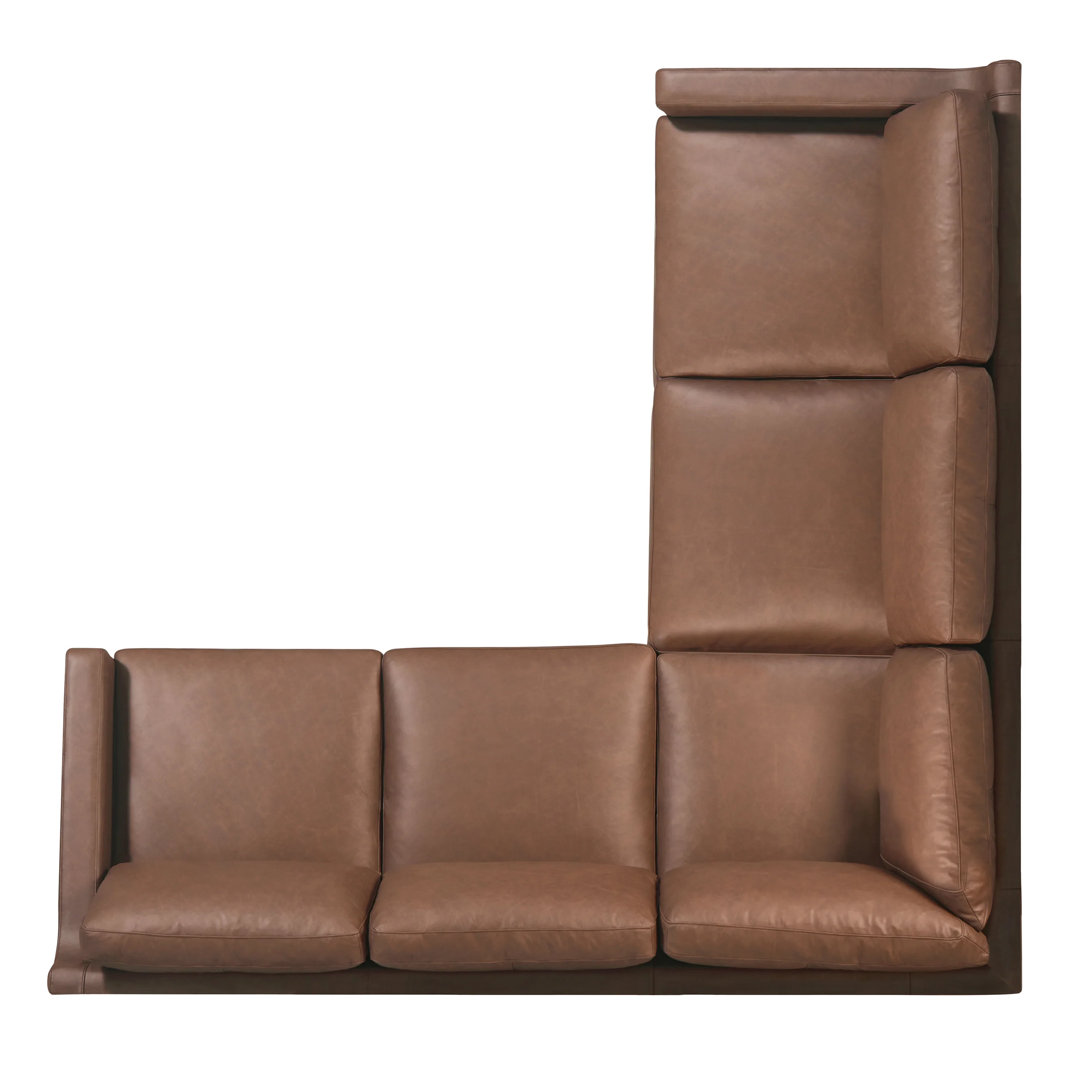 Sorrento 98" Leather L-Shaped Corner Sectional Sofa | Caramel Brown - Image 7