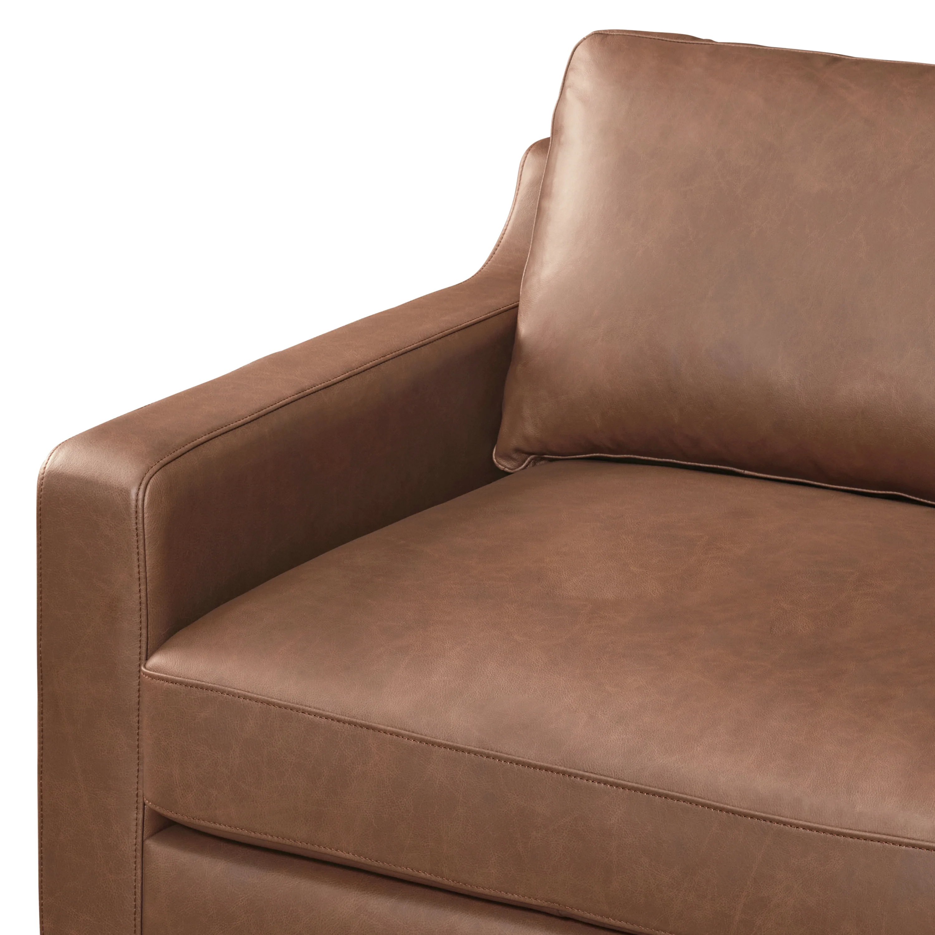 Sorrento 98" Leather L-Shaped Corner Sectional Sofa | Caramel Brown - Image 8