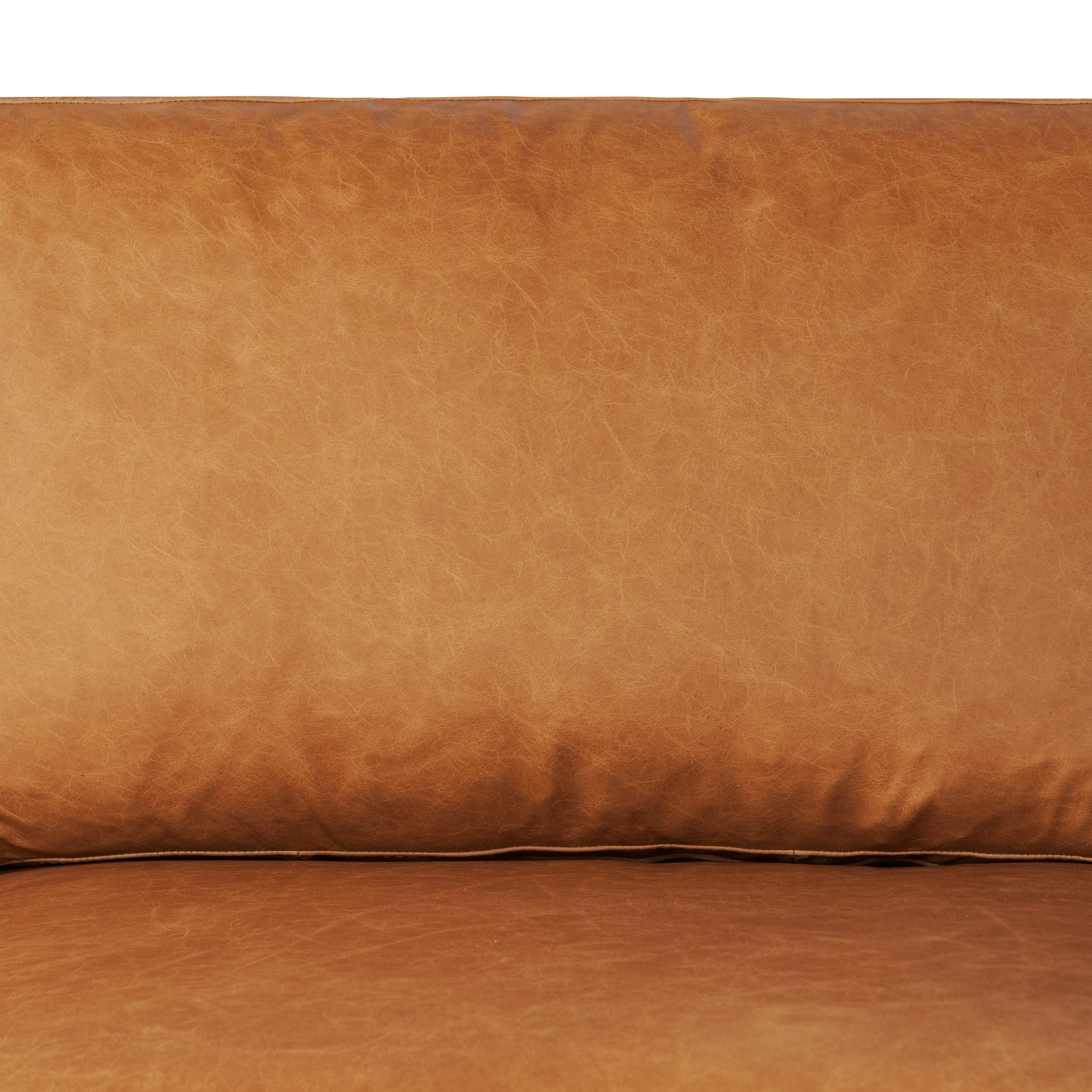 Sorrento 98" Leather L-Shaped Corner Sectional Sofa | Cognac Tan - Image 14
