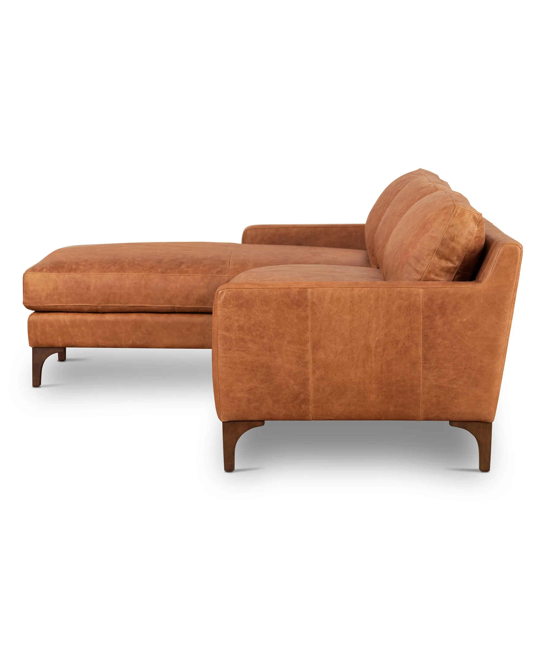 Sorrento 105" Leather Left-Facing Sectional Sofa | Cognac Tan - Image 6