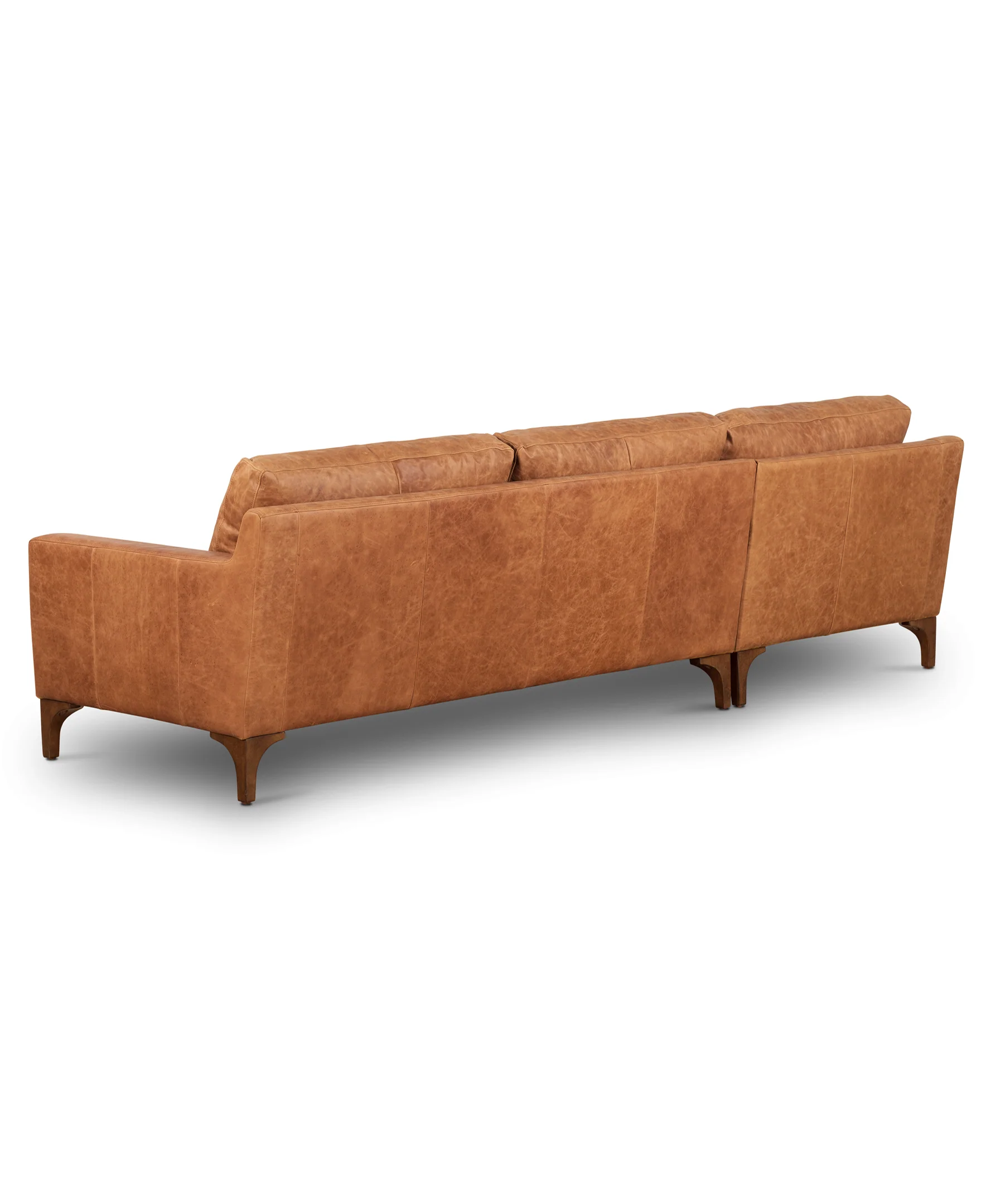 Sorrento 105" Leather Left-Facing Sectional Sofa | Cognac Tan - Image 7