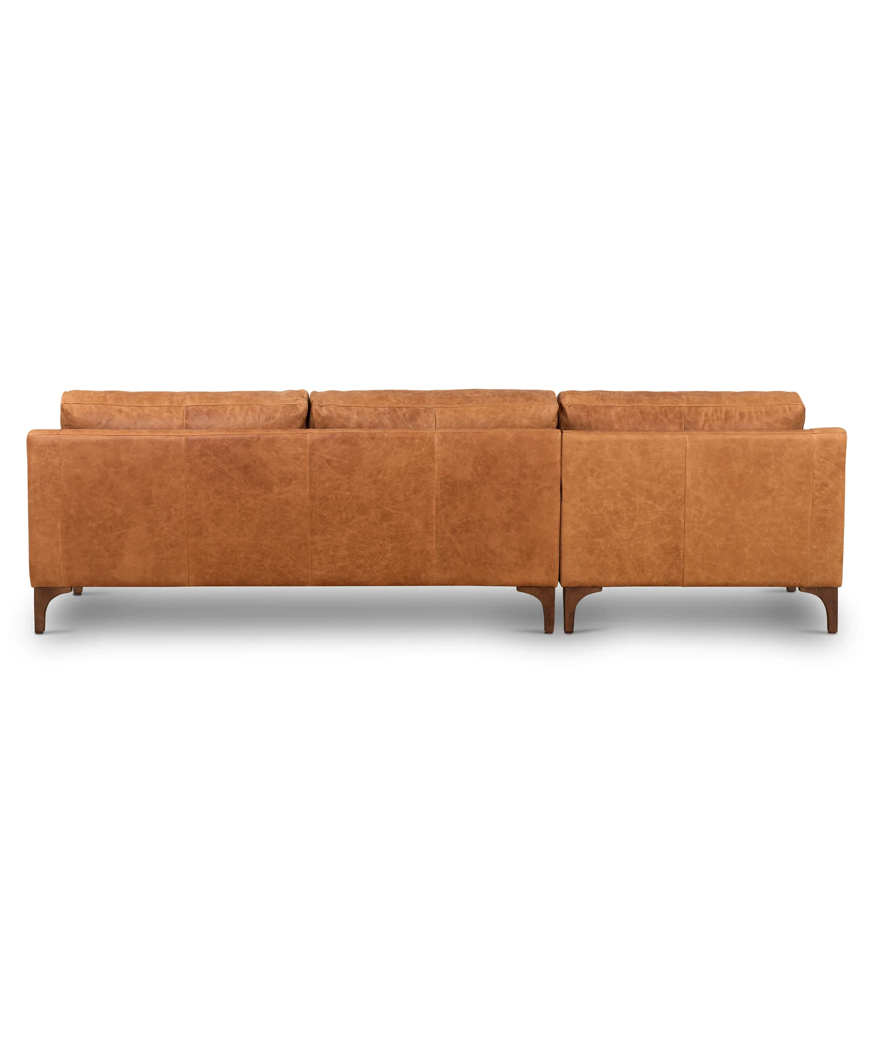 Sorrento 105" Leather Left-Facing Sectional Sofa | Cognac Tan - Image 8