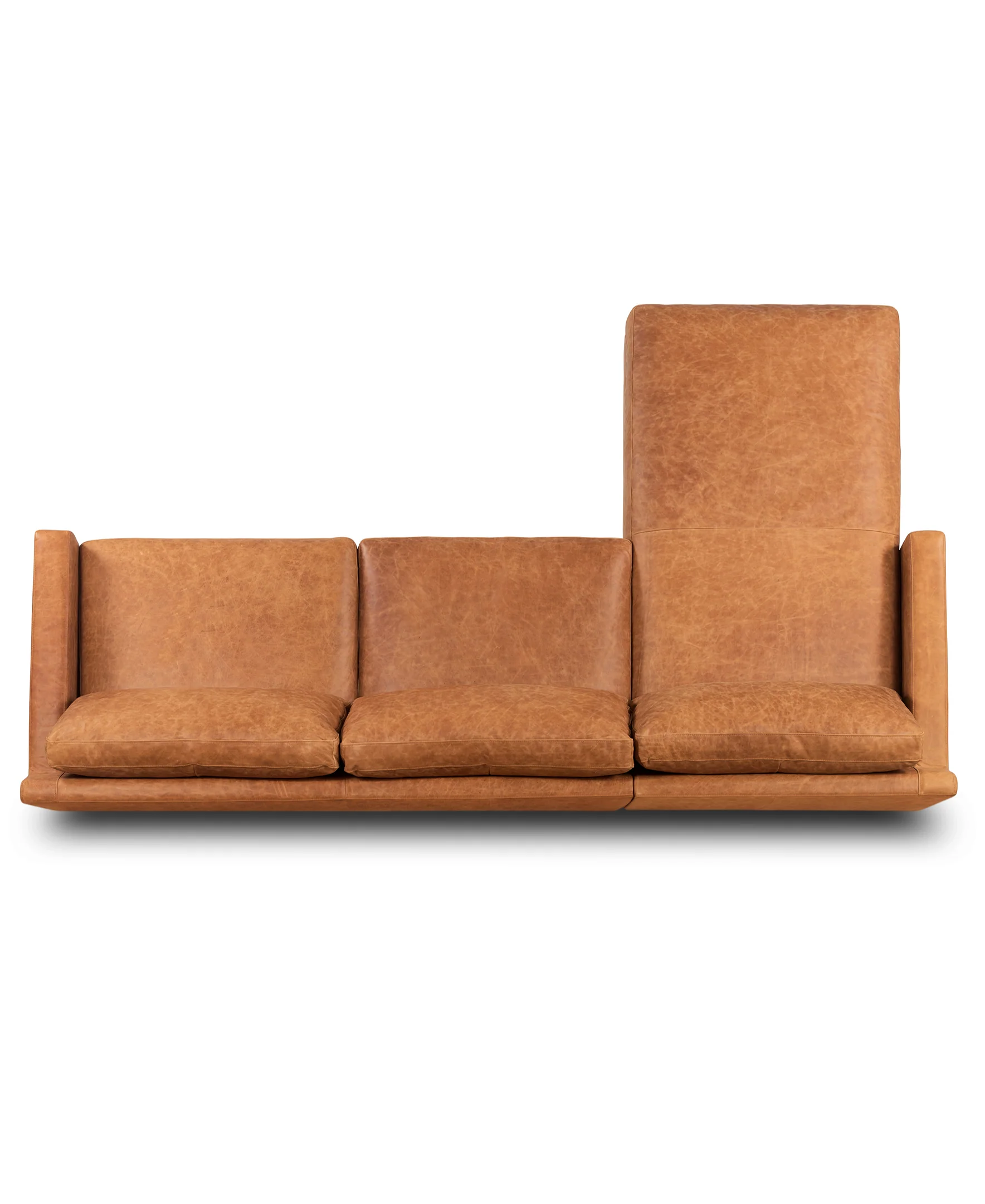 Sorrento 105" Leather Left-Facing Sectional Sofa | Cognac Tan - Image 9