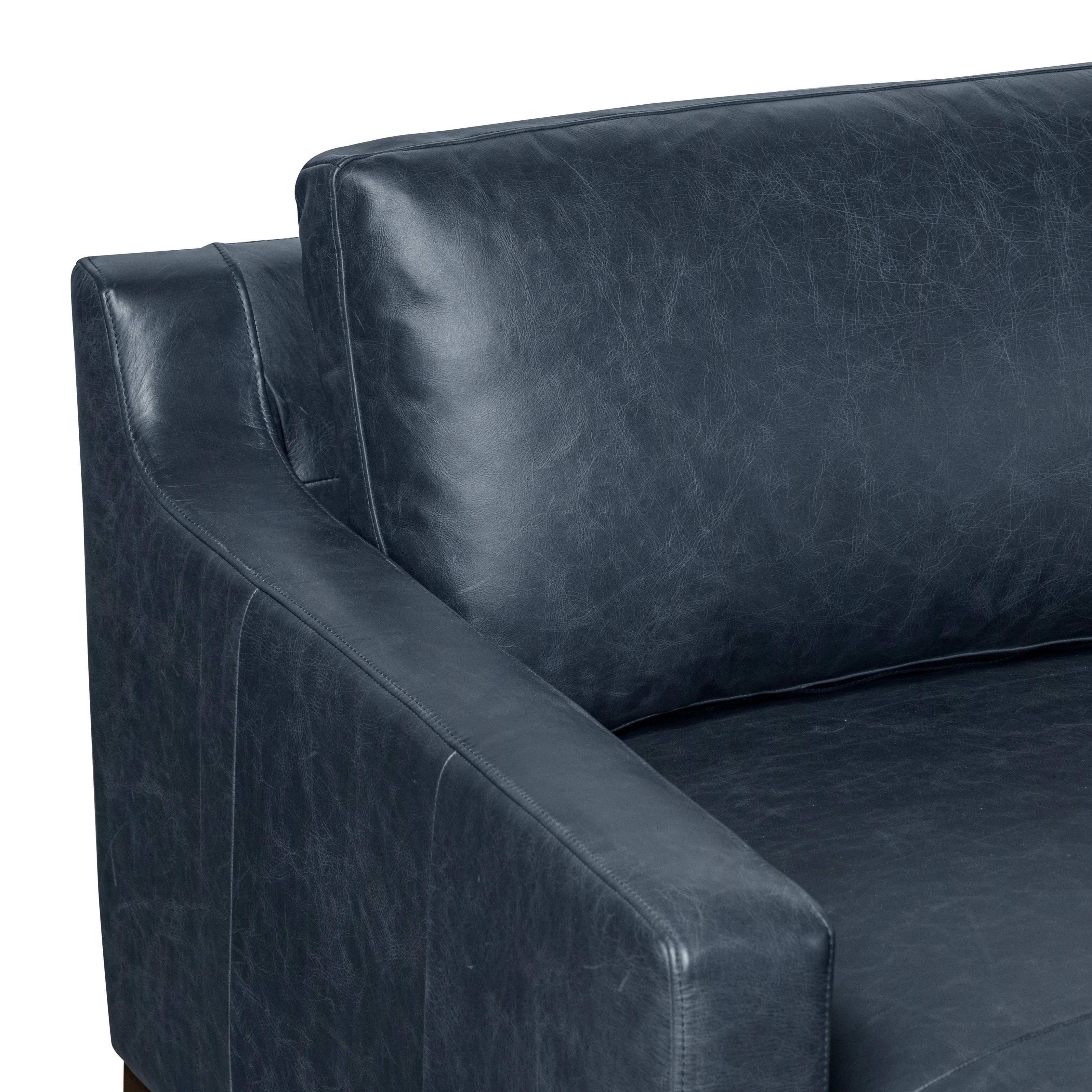 Sorrento 105" Leather Left-Facing Sectional Sofa | Nightfall Blue - Image 11