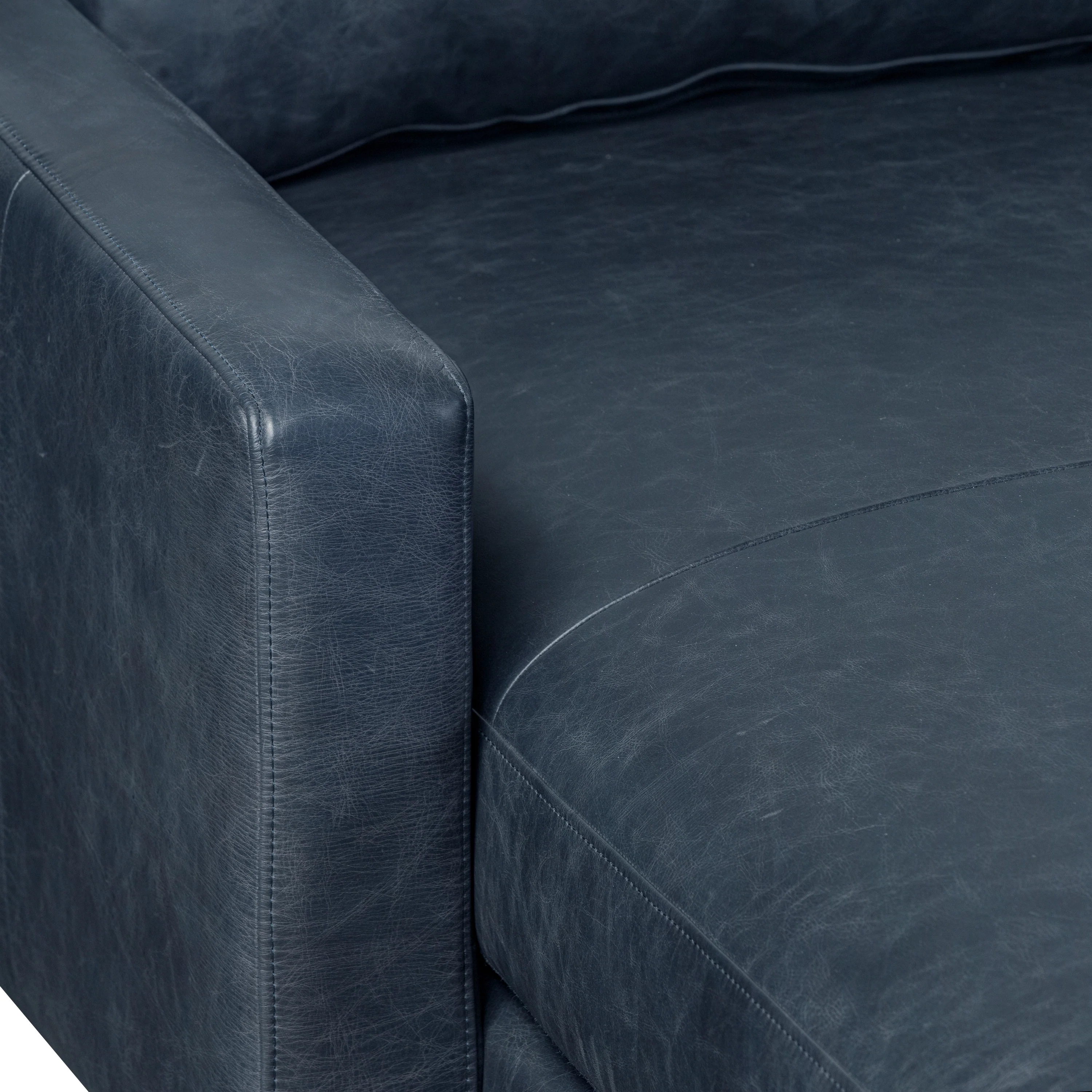 Sorrento 105" Leather Left-Facing Sectional Sofa | Nightfall Blue - Image 13