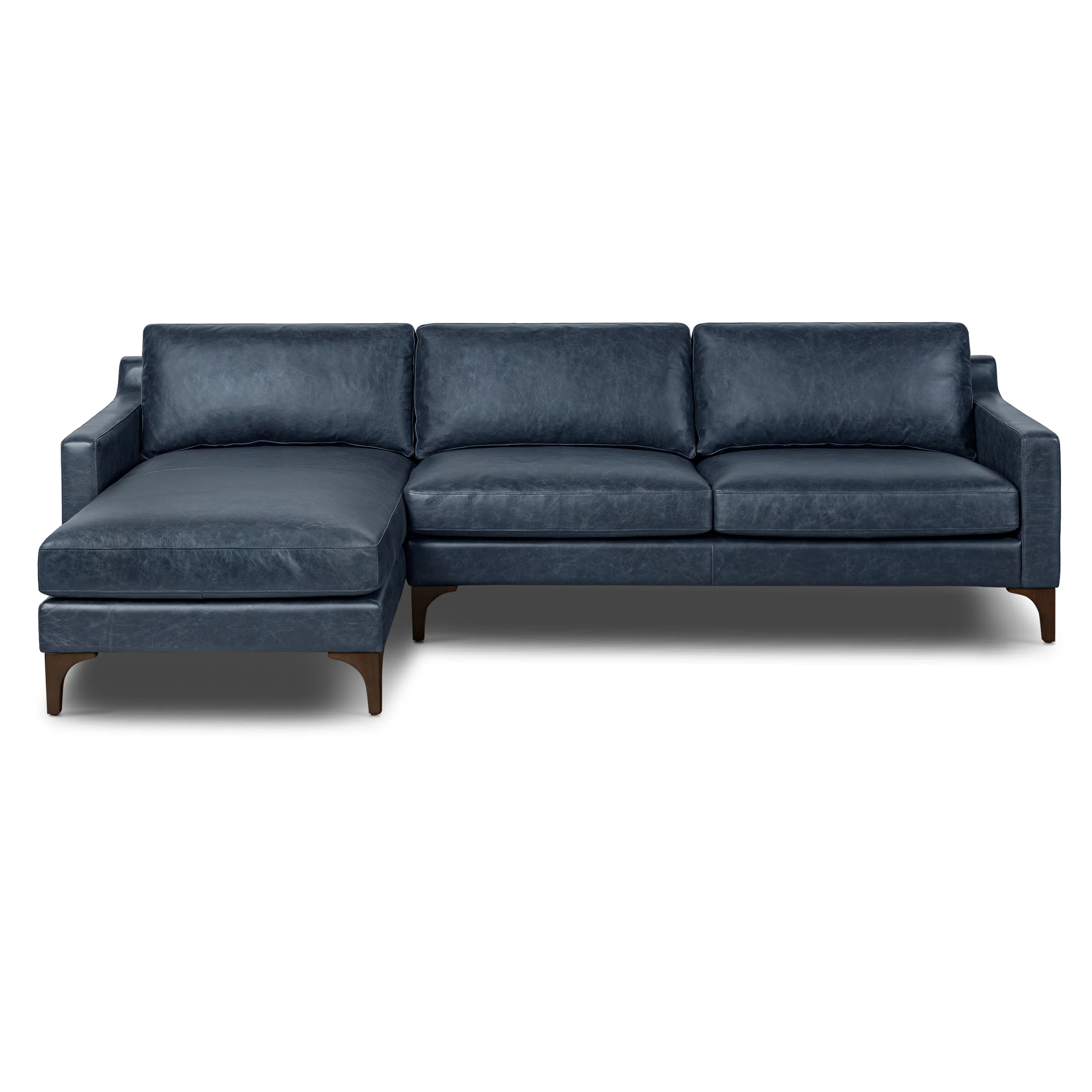 Sorrento 105" Leather Left-Facing Sectional Sofa | Nightfall Blue - Image 4