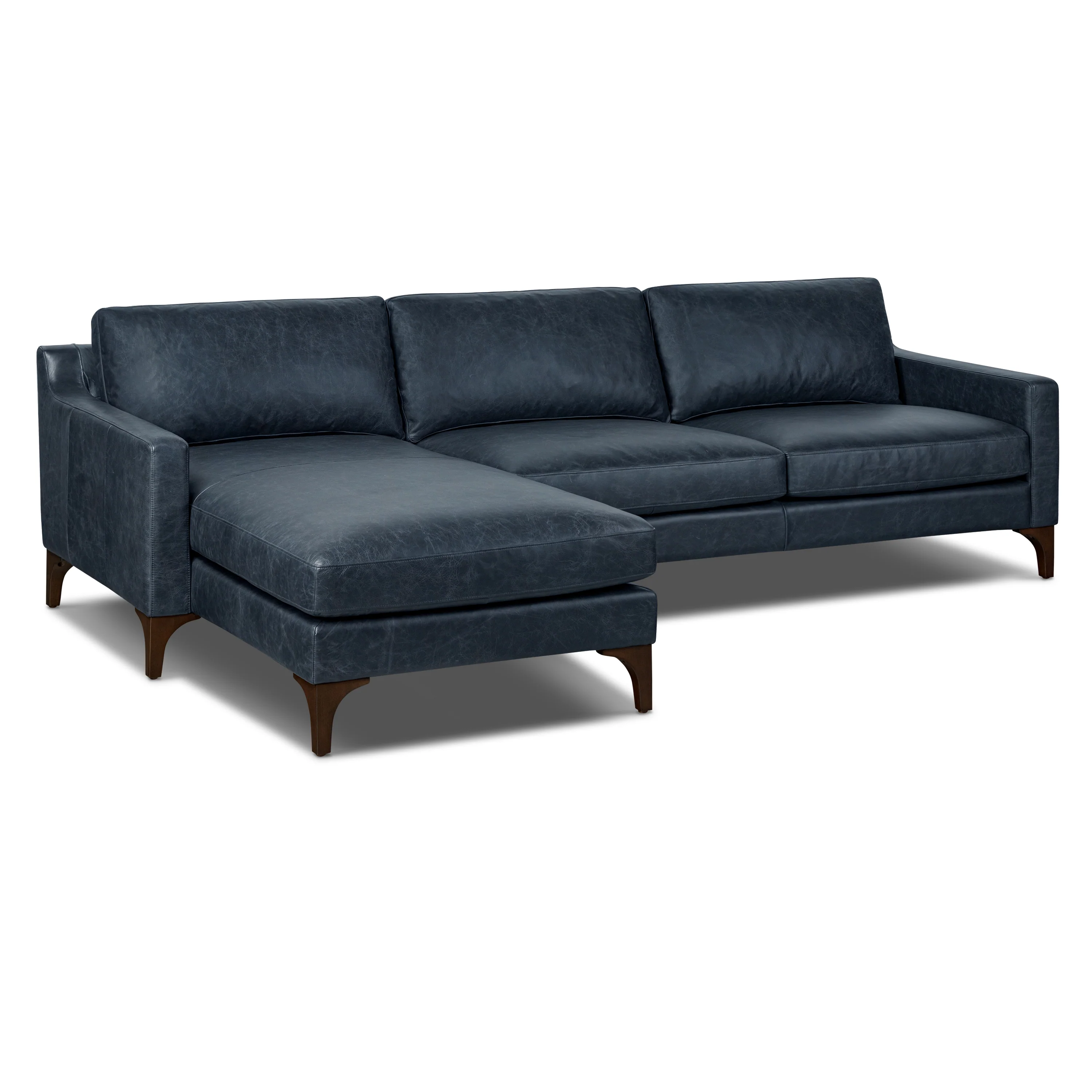 Sorrento 105" Leather Left-Facing Sectional Sofa | Nightfall Blue - Image 5