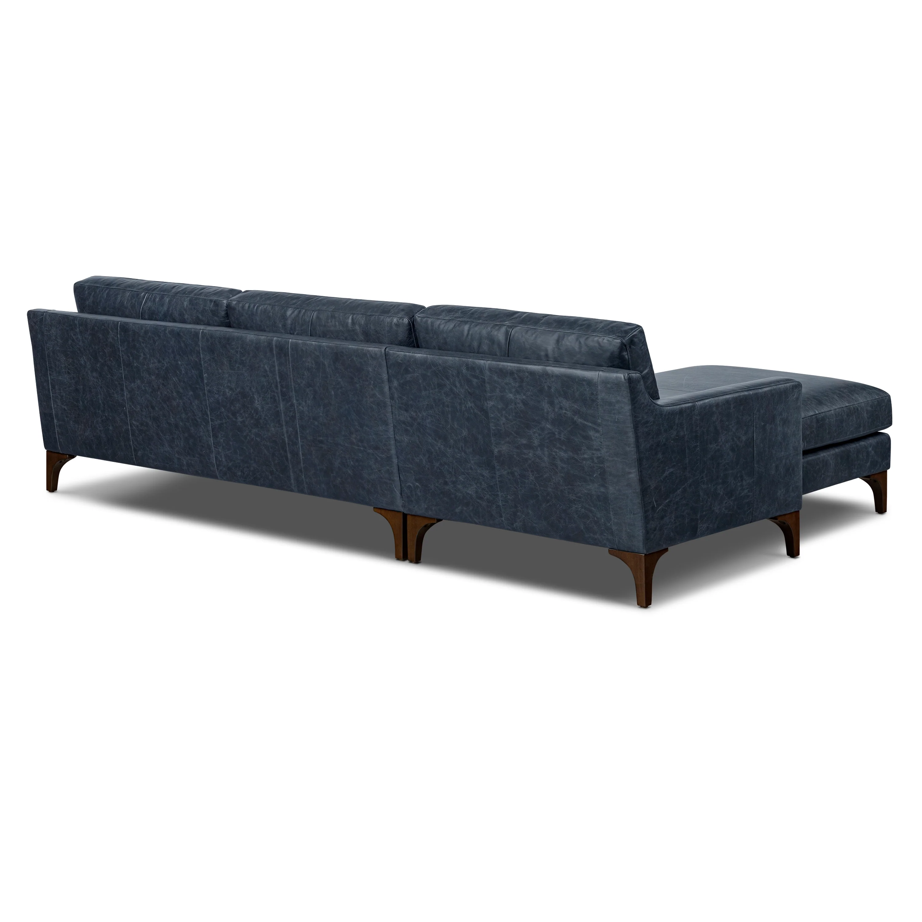 Sorrento 105" Leather Left-Facing Sectional Sofa | Nightfall Blue - Image 7