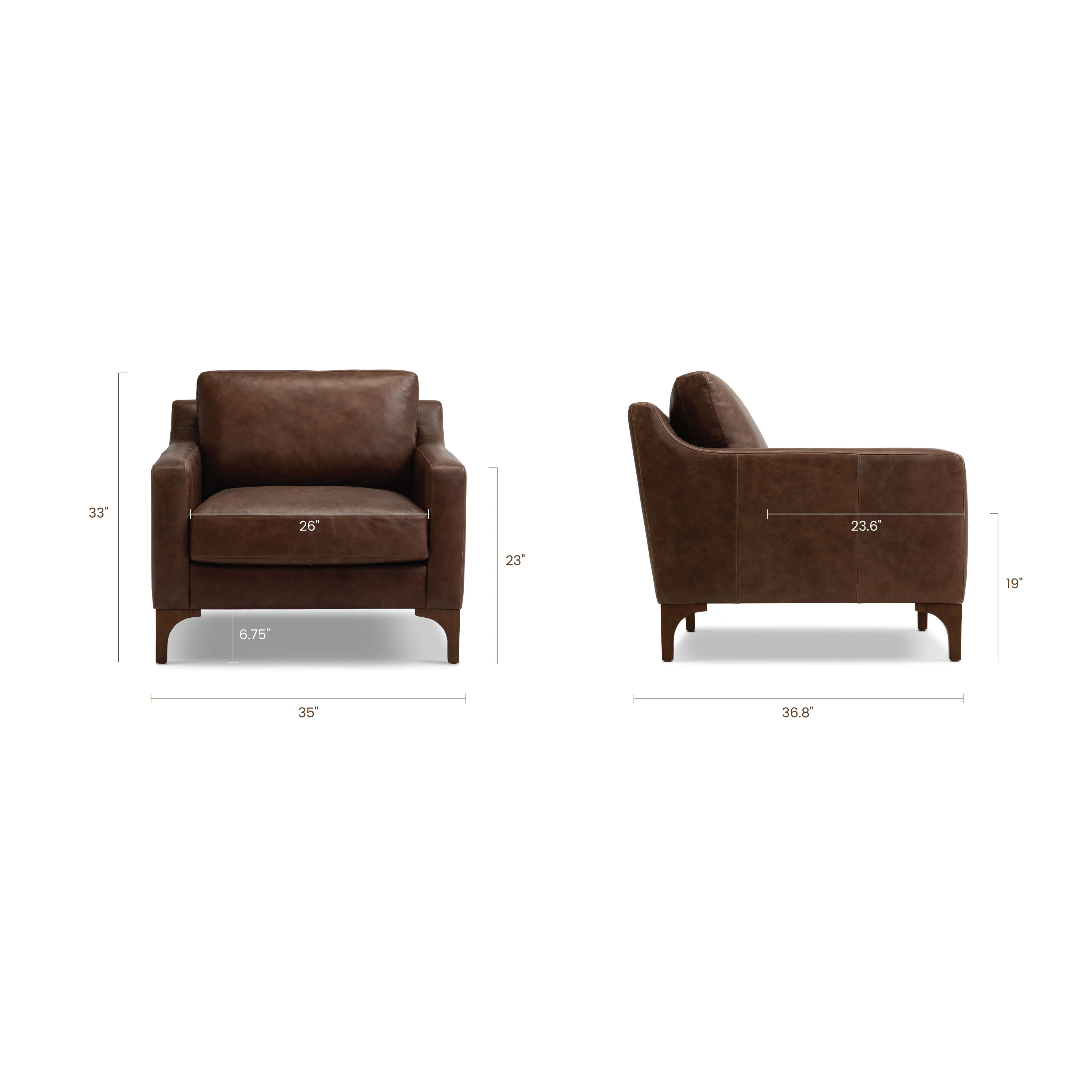 Sorrento Leather Lounge Chair | Chocolate Brown - Image 15