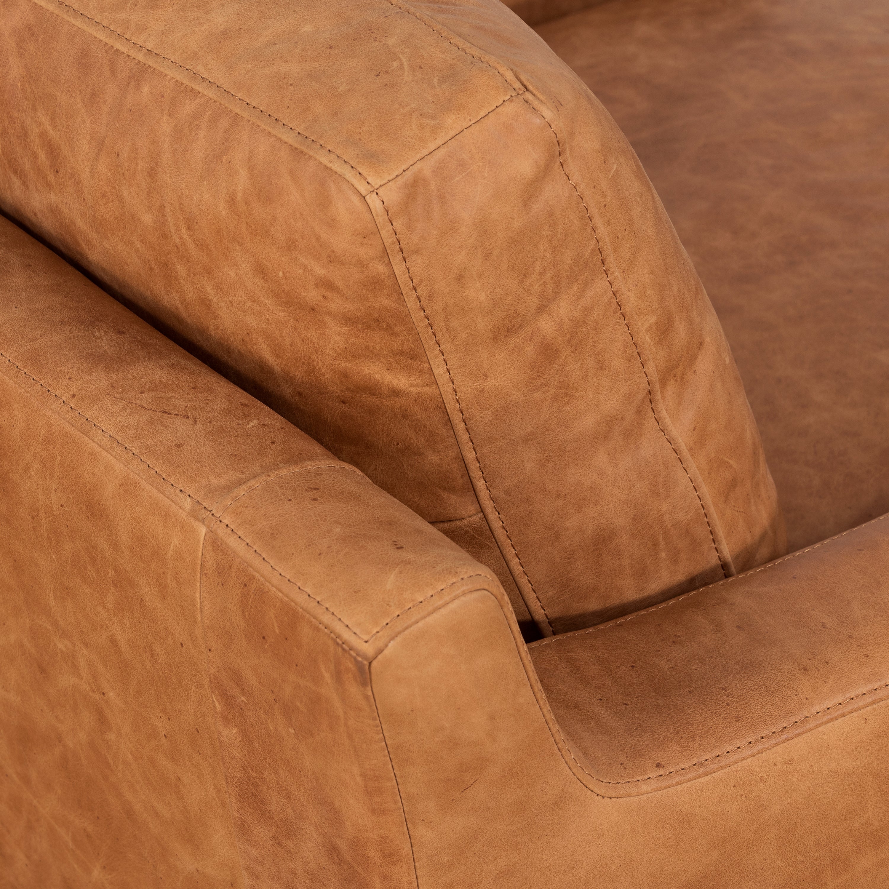 Sorrento Leather Lounge Chair | Cognac Tan - Image 10