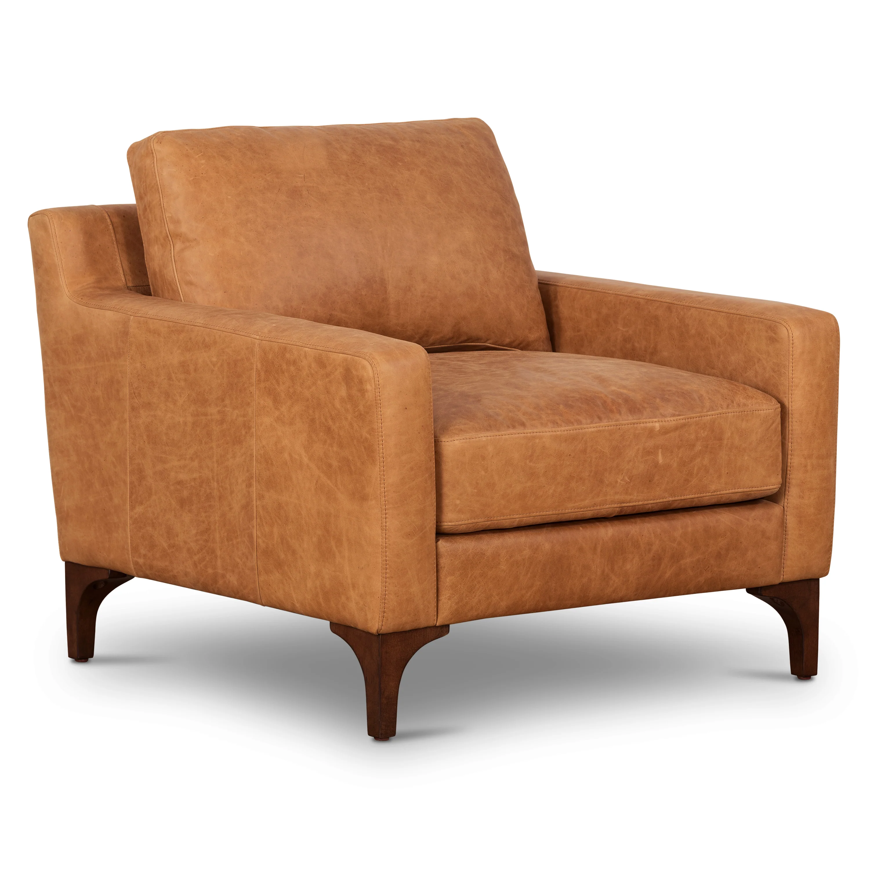 Sorrento Leather Lounge Chair | Cognac Tan - Image 5