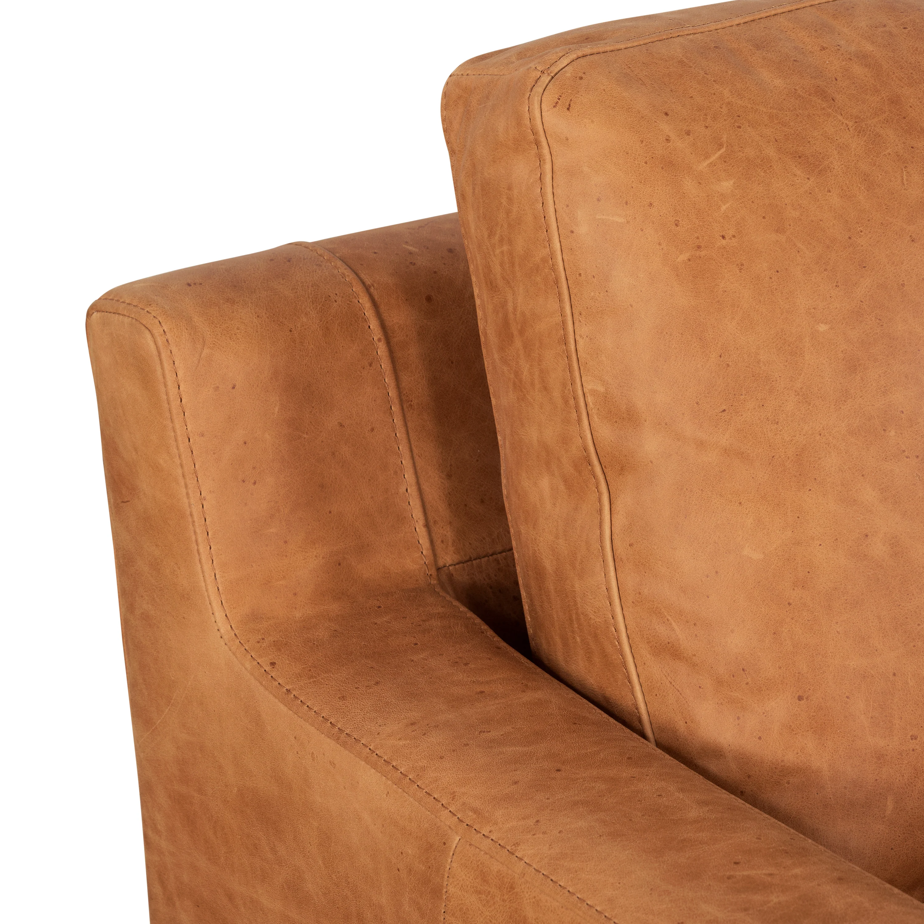 Sorrento Leather Lounge Chair | Cognac Tan - Image 9