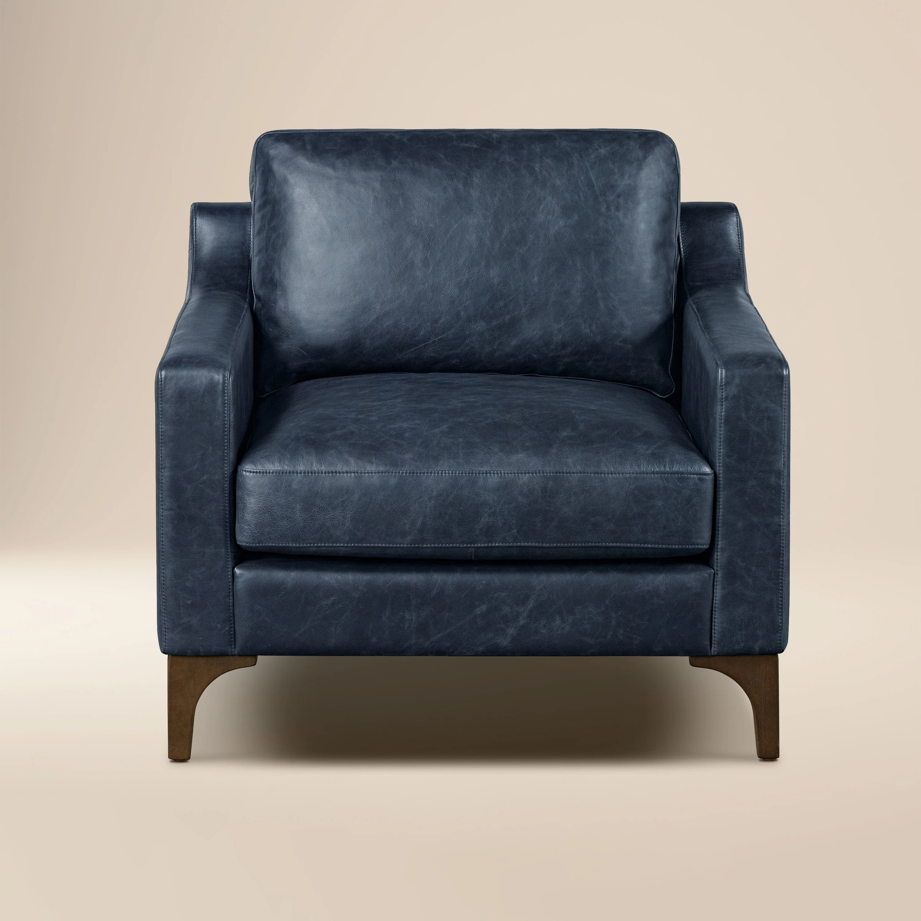 Sorrento Leather Lounge Chair | Nightfall Blue