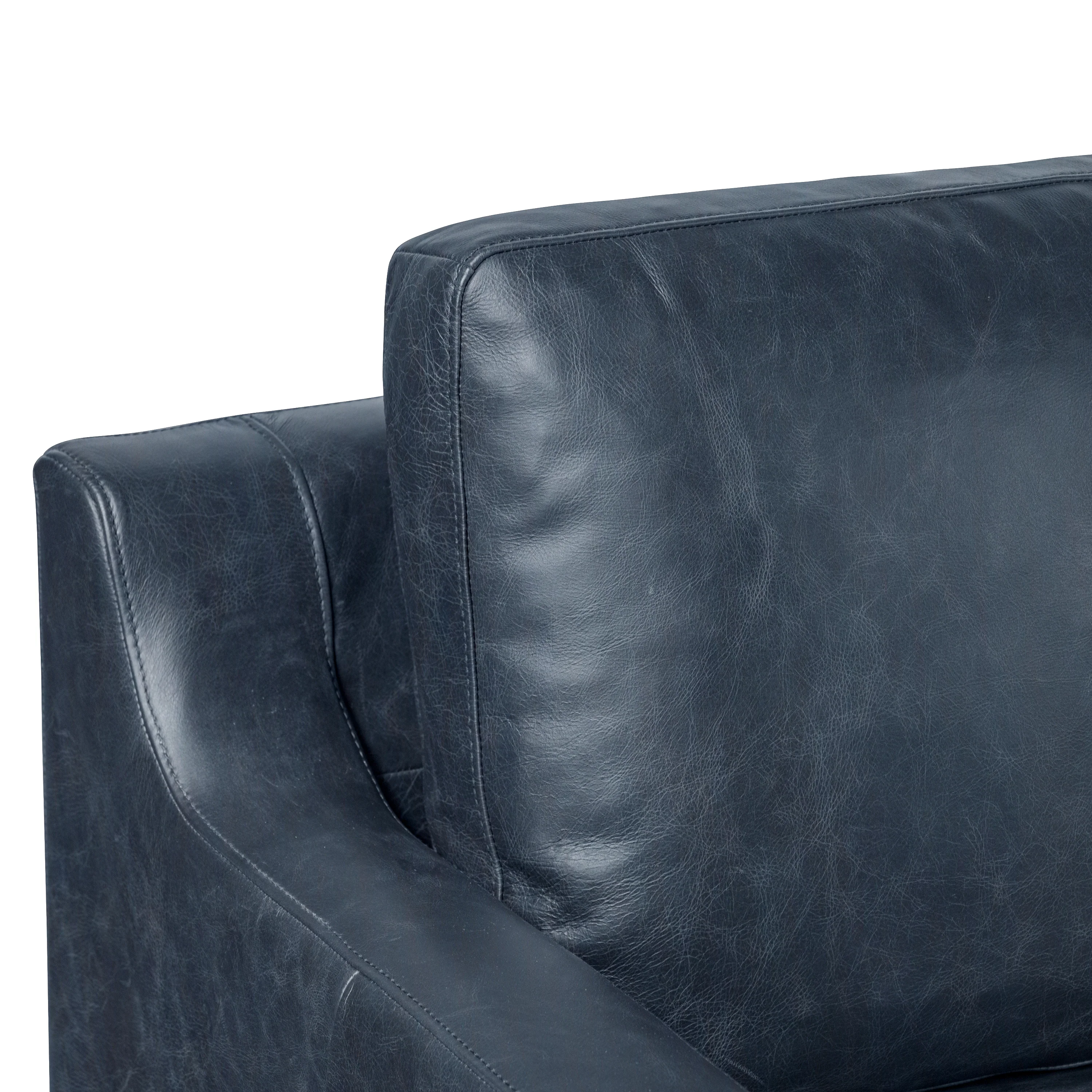 Sorrento Leather Lounge Chair | Nightfall Blue - Image 8