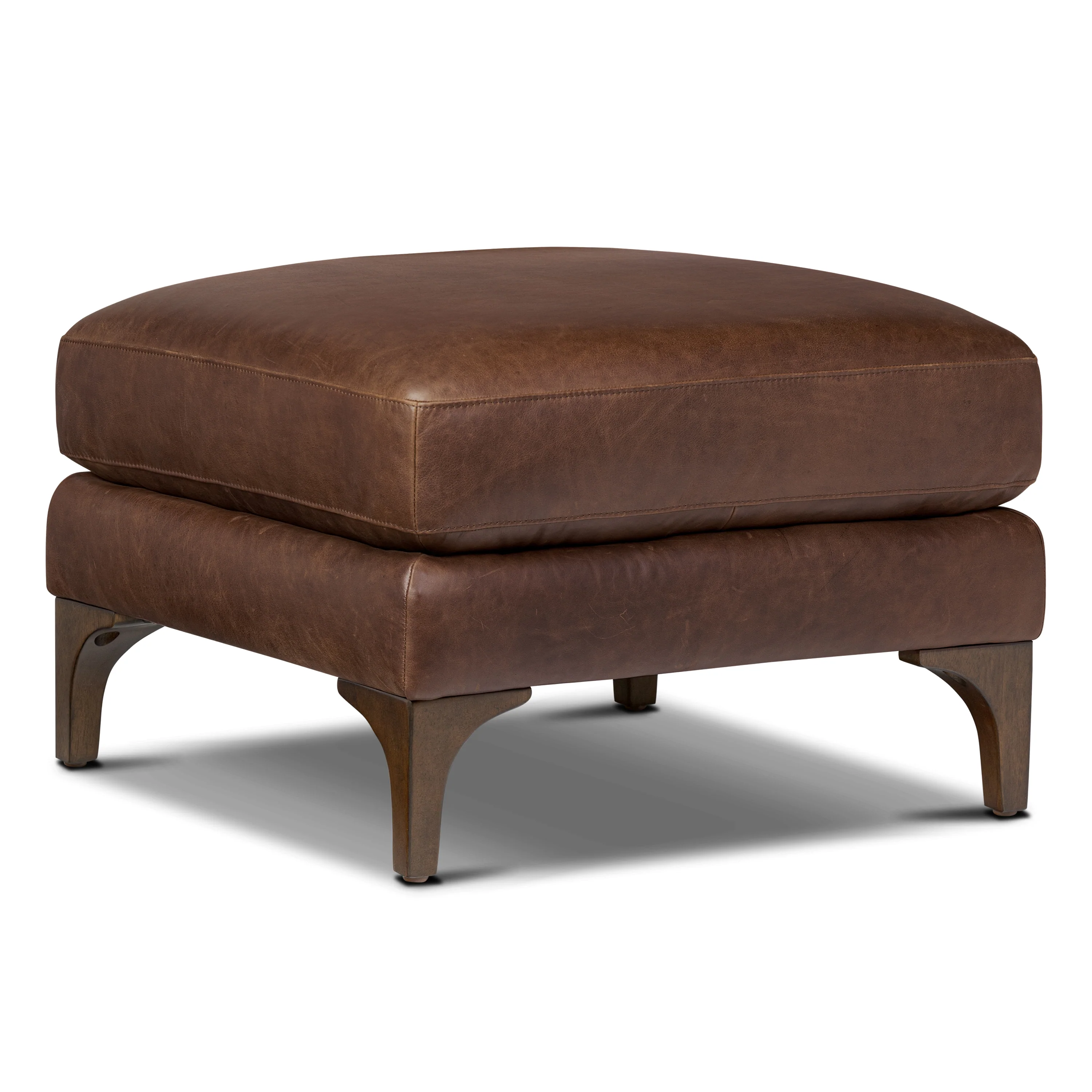 Sorrento Leather Ottoman | Chocolate Brown - Image 3