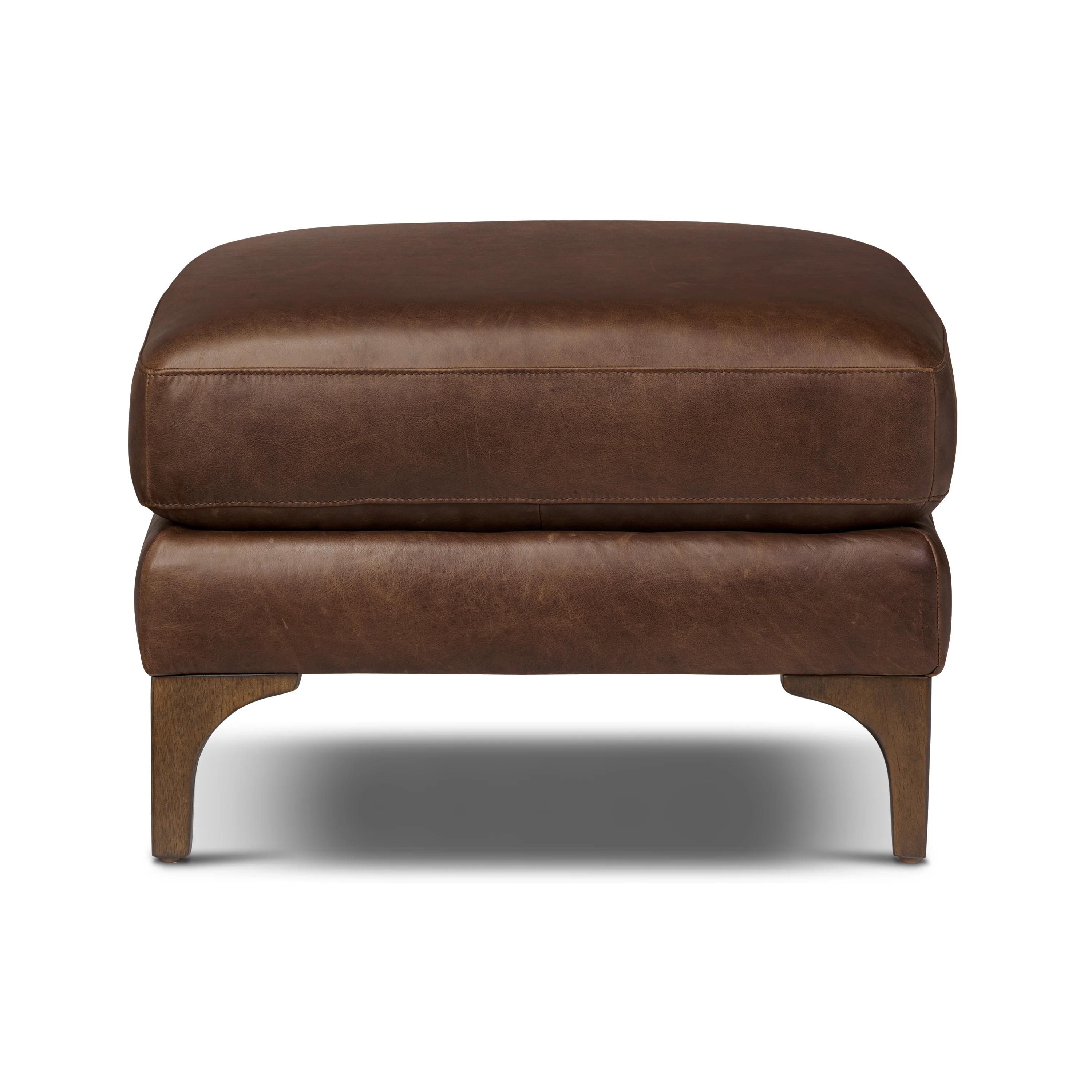 Sorrento Leather Ottoman | Chocolate Brown - Image 4