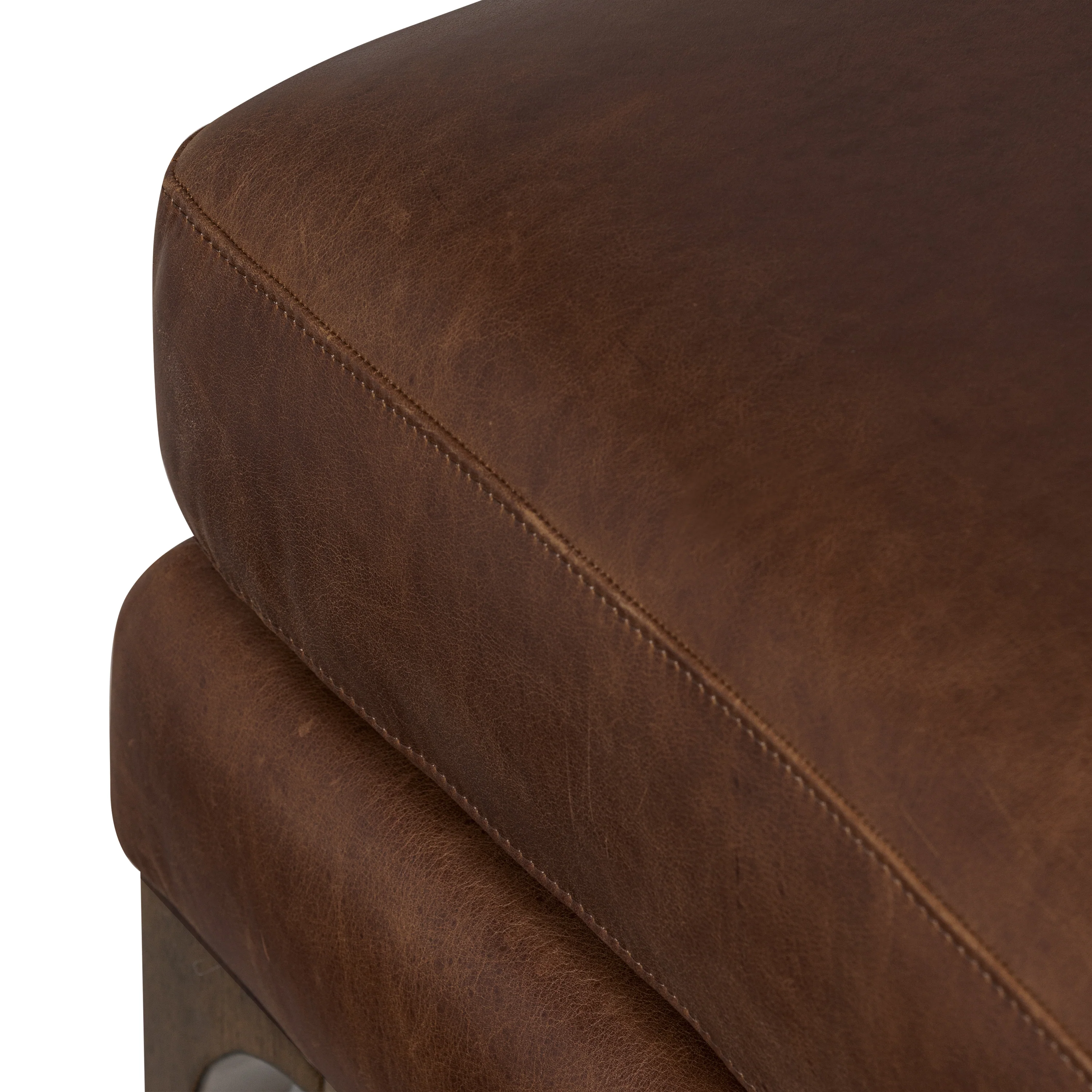 Sorrento Leather Ottoman | Chocolate Brown - Image 6