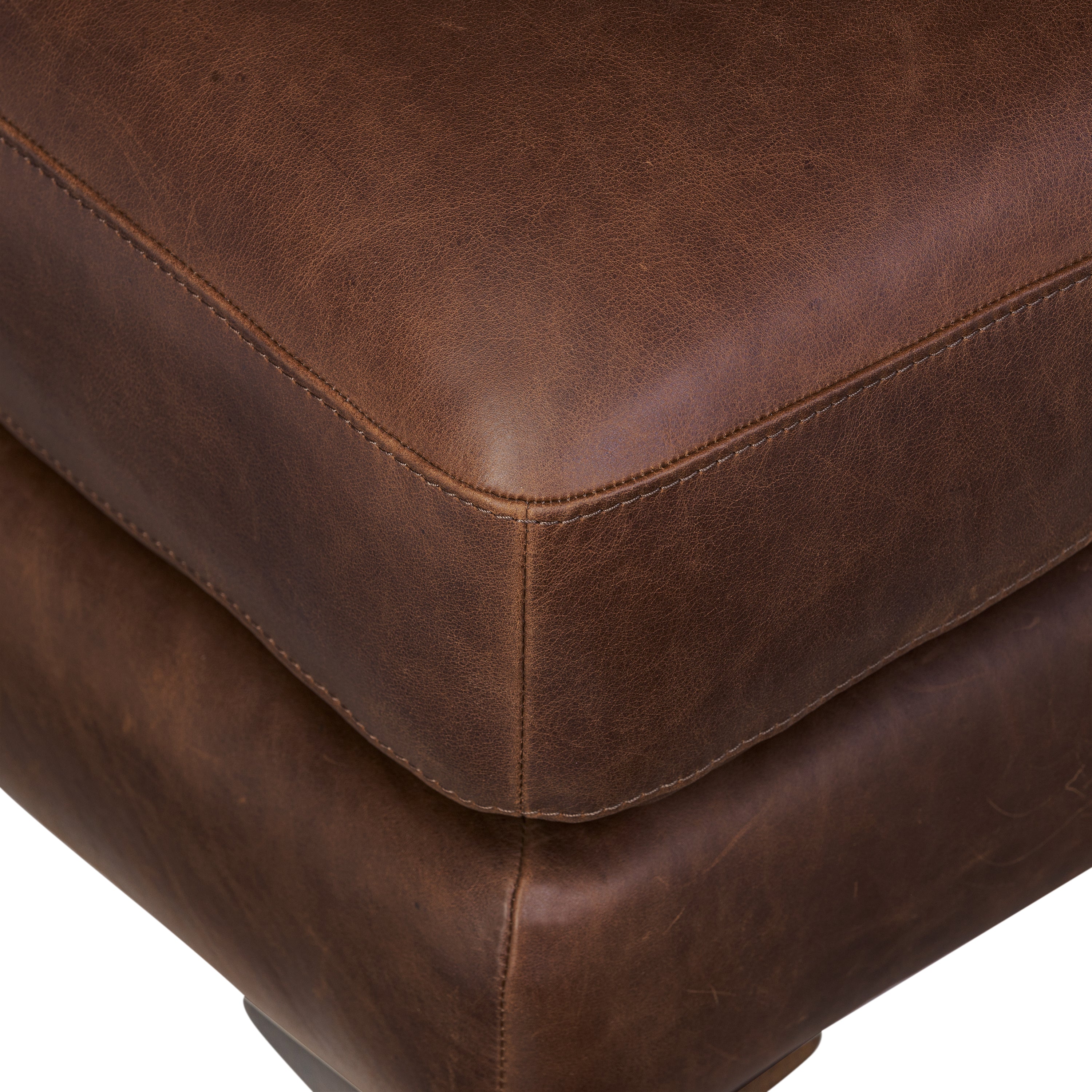Sorrento Leather Ottoman | Chocolate Brown - Image 7