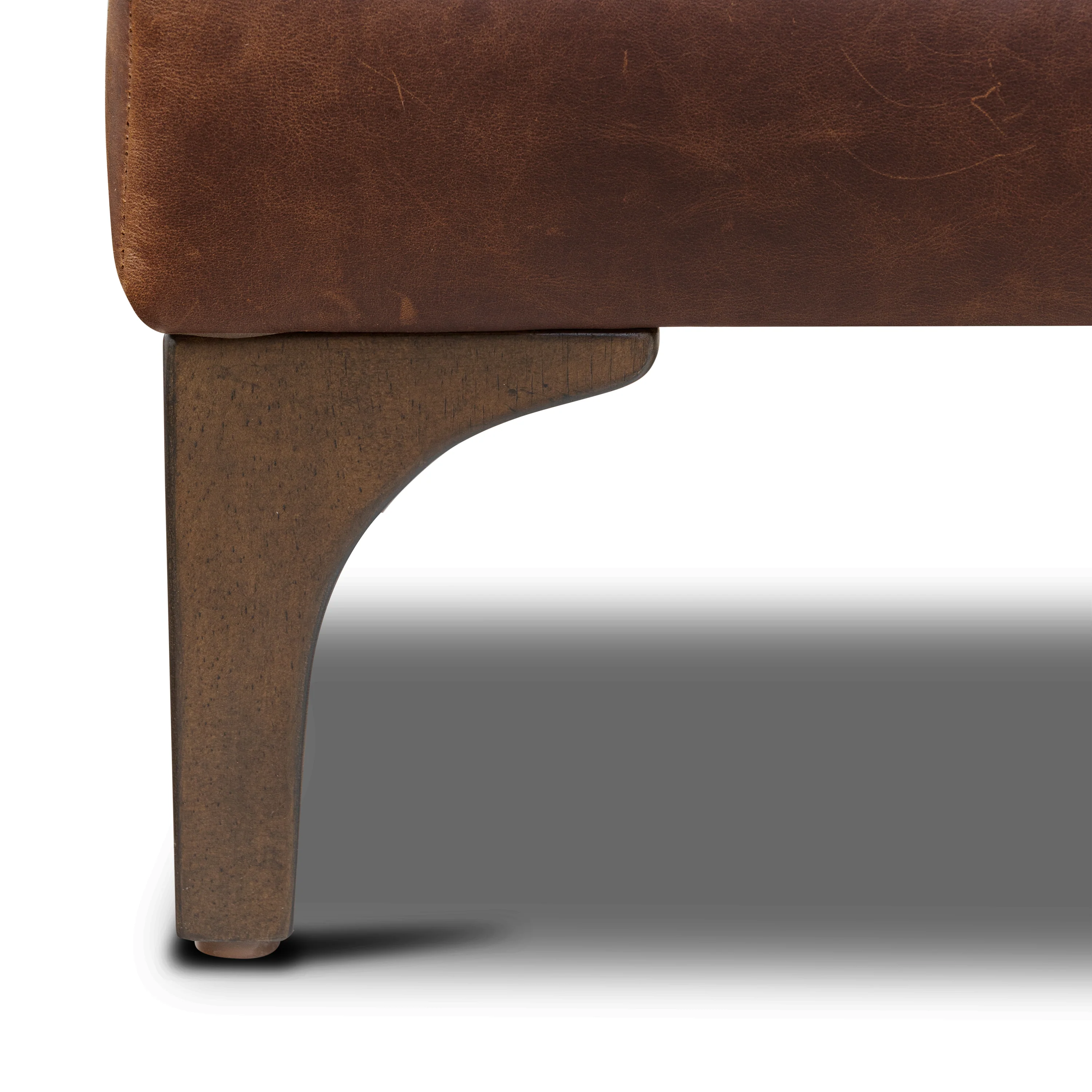 Sorrento Leather Ottoman | Chocolate Brown - Image 8