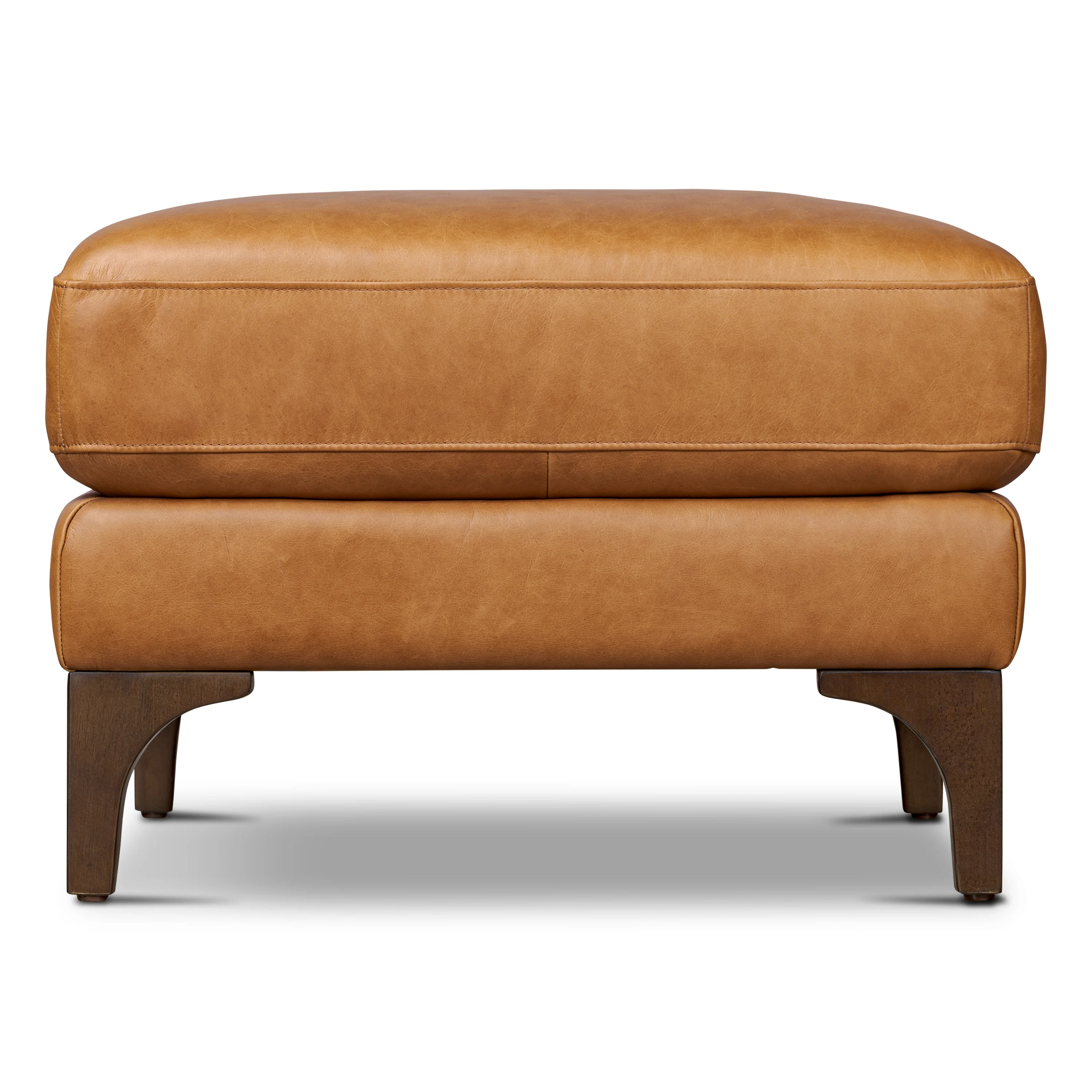 Sorrento Leather Ottoman | Cognac Tan - Image 2