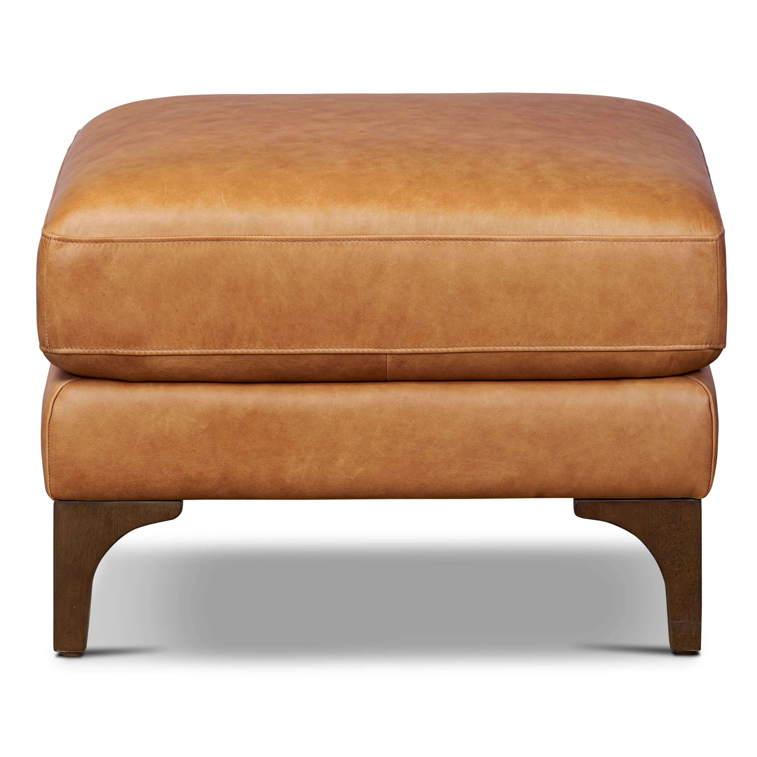 Sorrento Leather Ottoman | Cognac Tan - Image 3