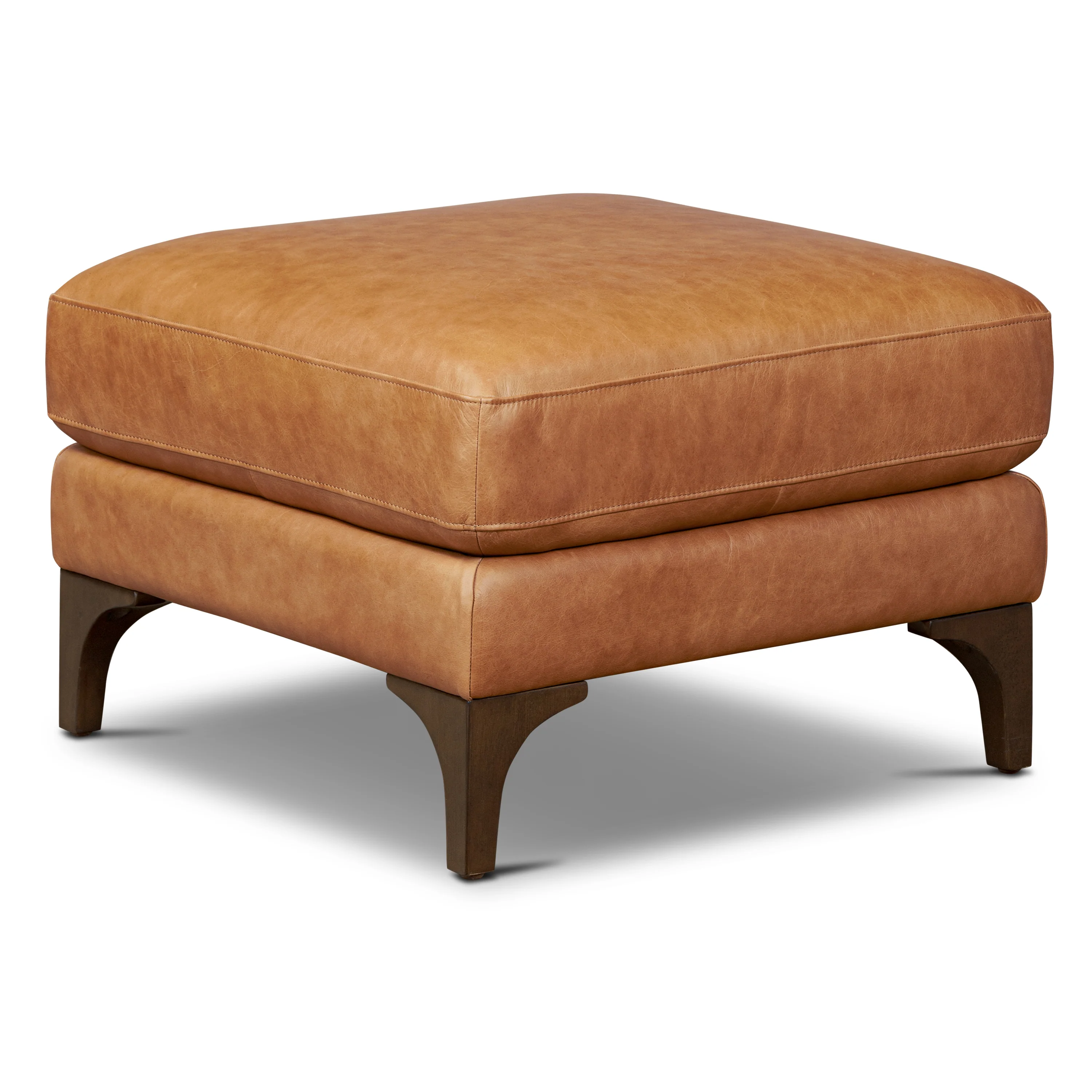 Sorrento Leather Ottoman | Cognac Tan - Image 4