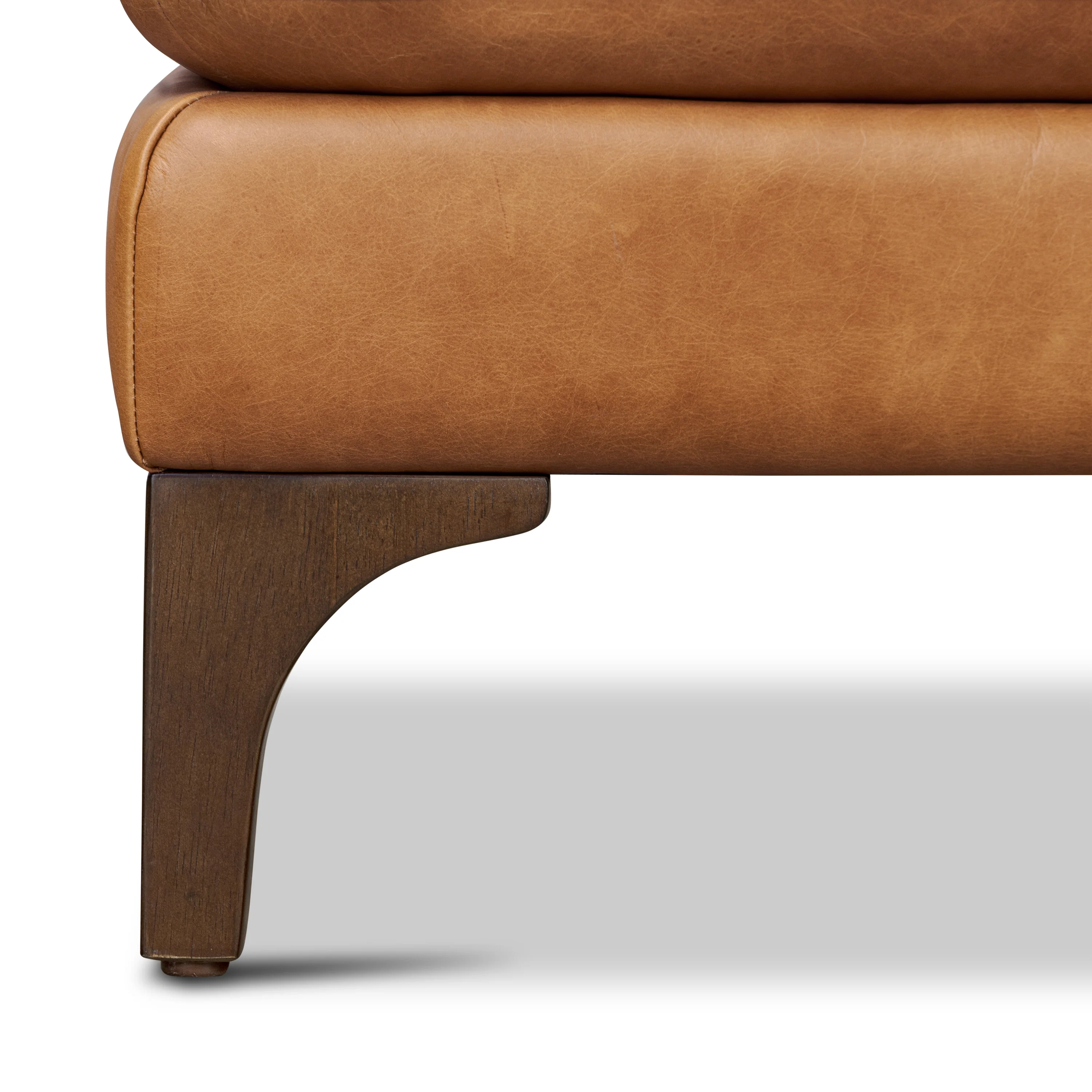 Sorrento Leather Ottoman | Cognac Tan - Image 5