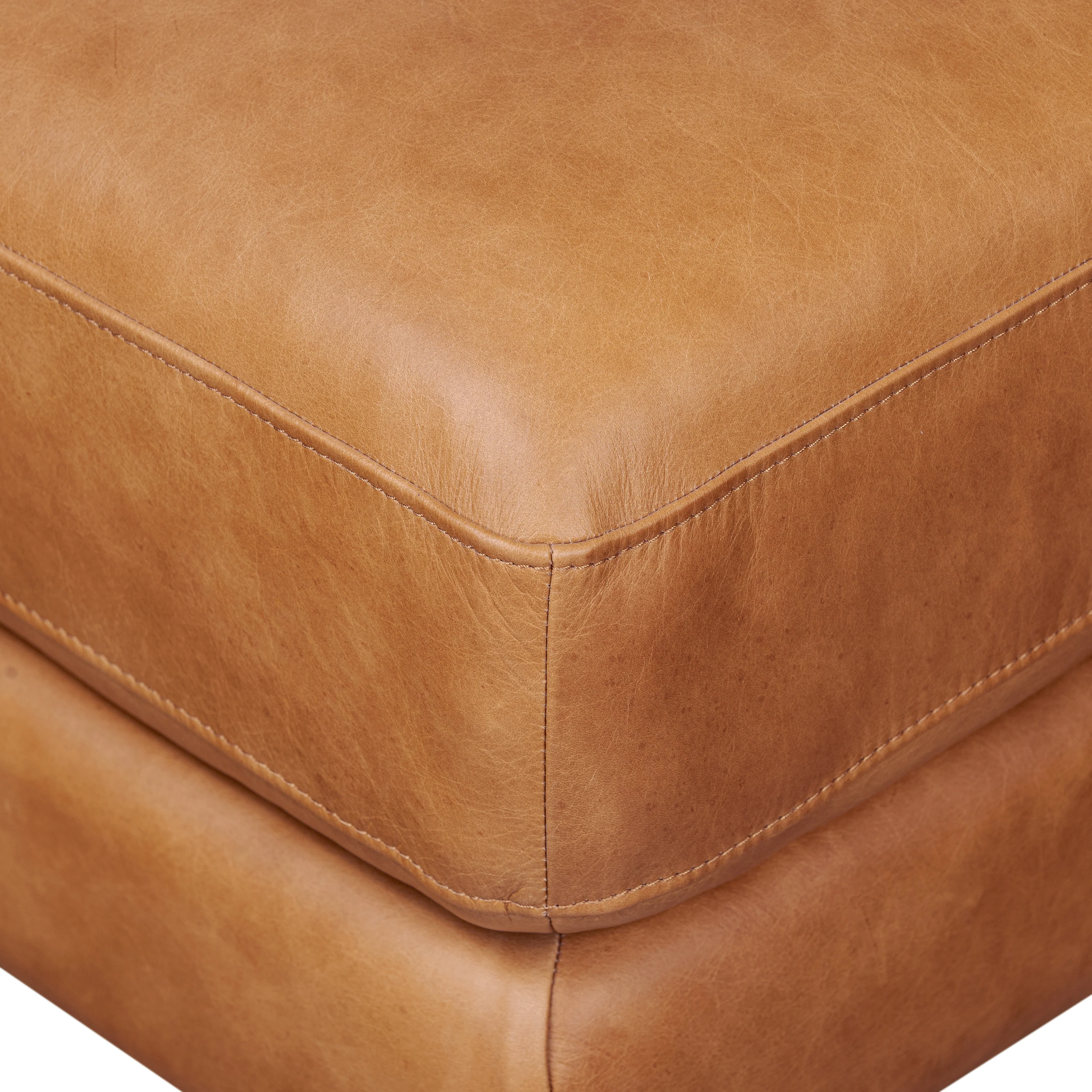 Sorrento Leather Ottoman | Cognac Tan - Image 7