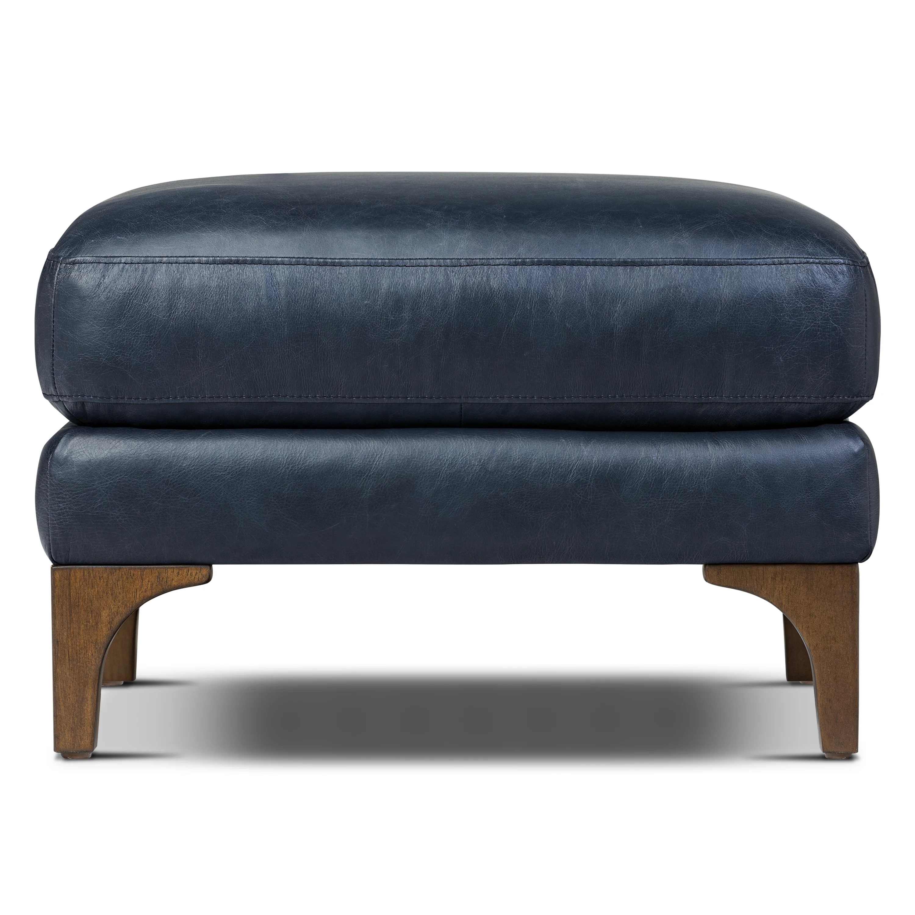 Sorrento Leather Ottoman | Nightfall Blue - Image 2