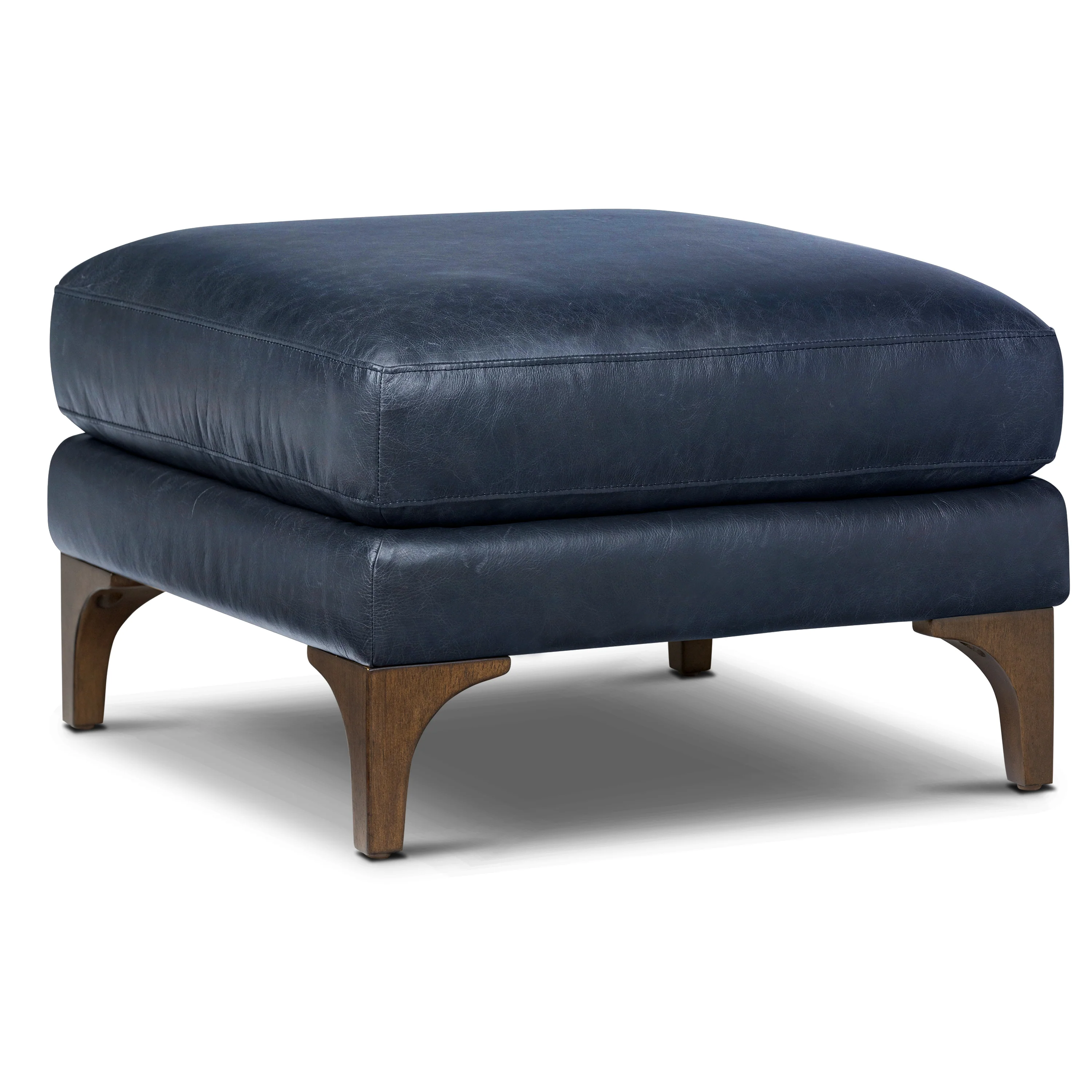 Sorrento Leather Ottoman | Nightfall Blue - Image 3