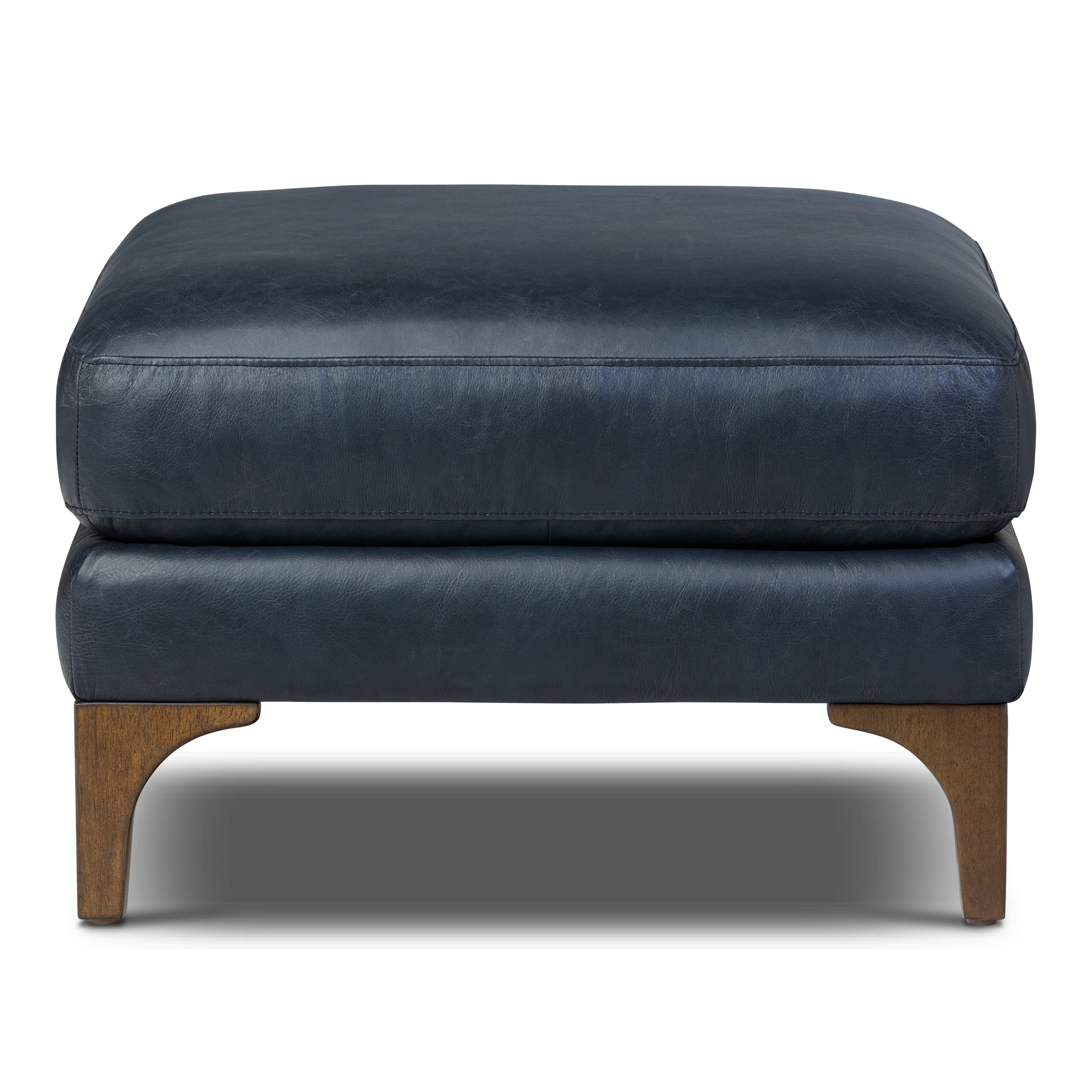 Sorrento Leather Ottoman | Nightfall Blue - Image 4