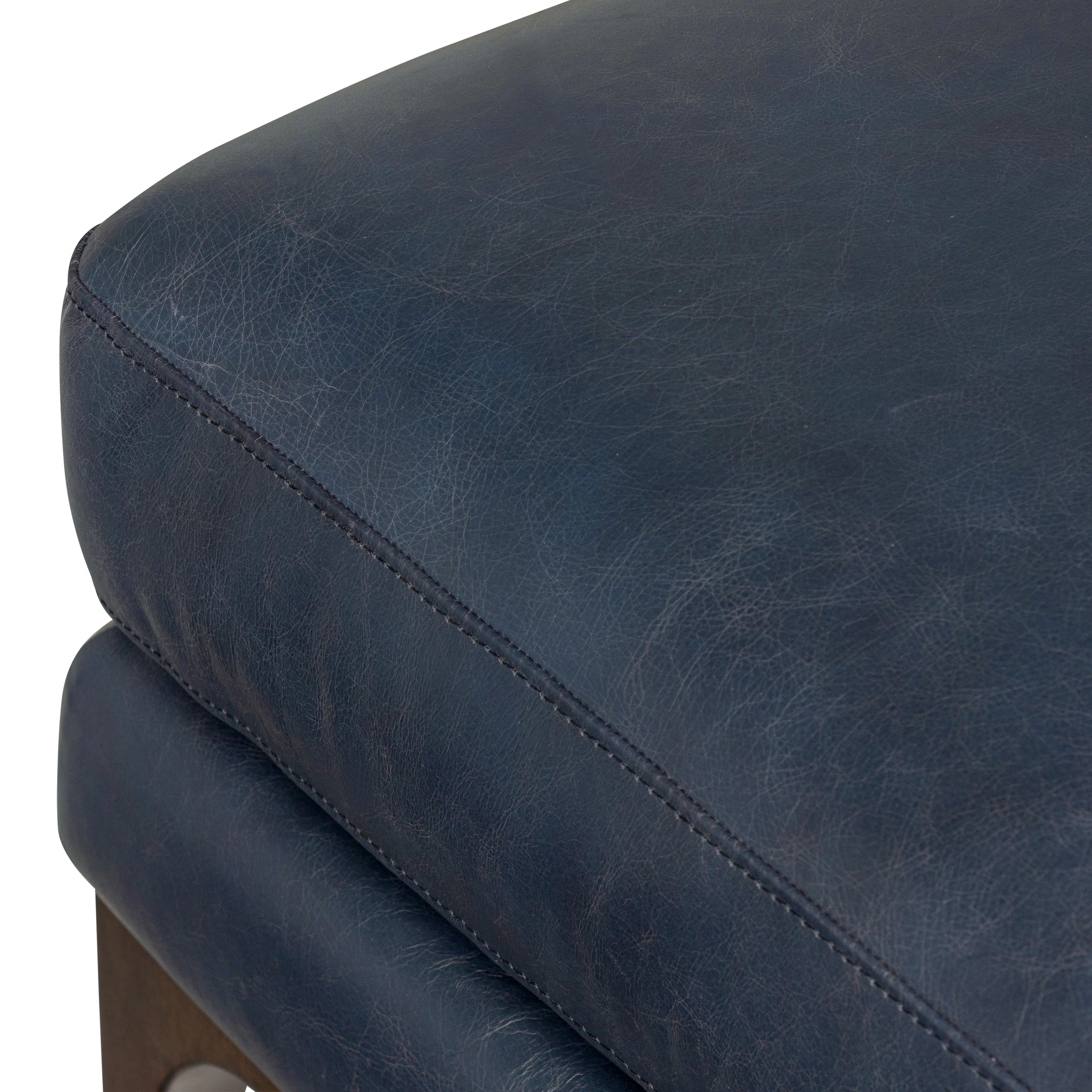 Sorrento Leather Ottoman | Nightfall Blue - Image 6