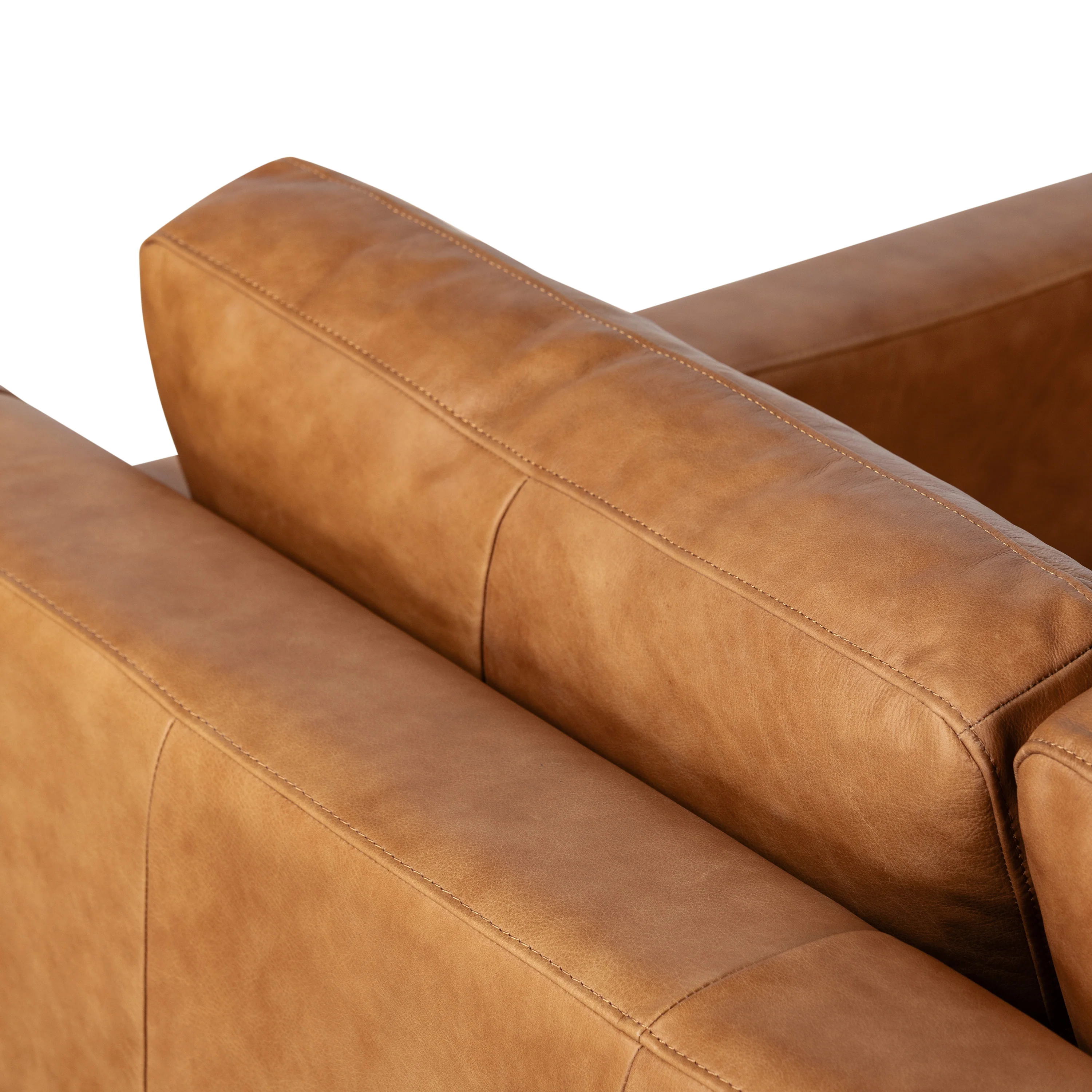 Sorrento 78" Leather Pull-Out Convertible Sleeper Sofa | Cognac Tan - Image 15