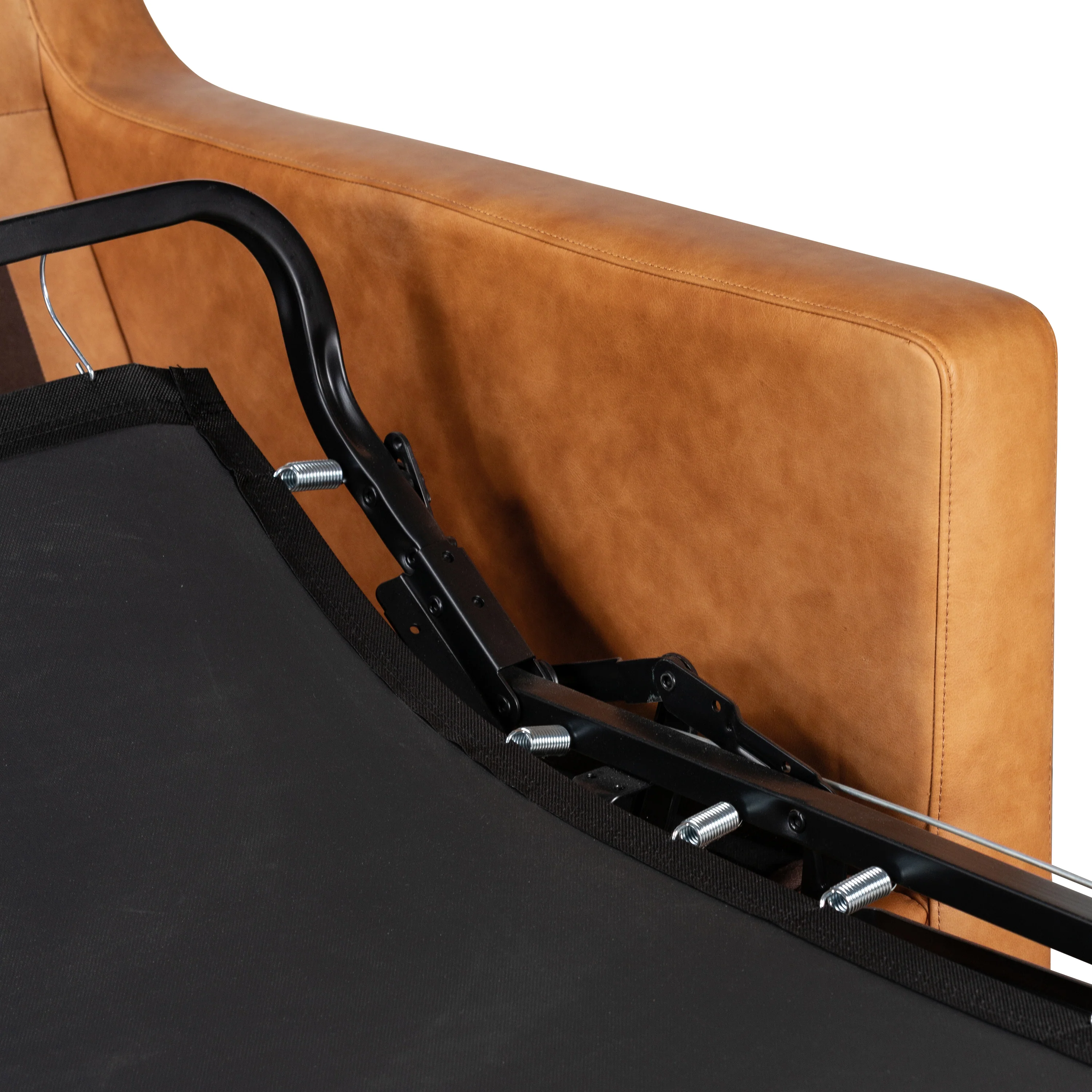Sorrento 78" Leather Pull-Out Convertible Sleeper Sofa | Cognac Tan - Image 16