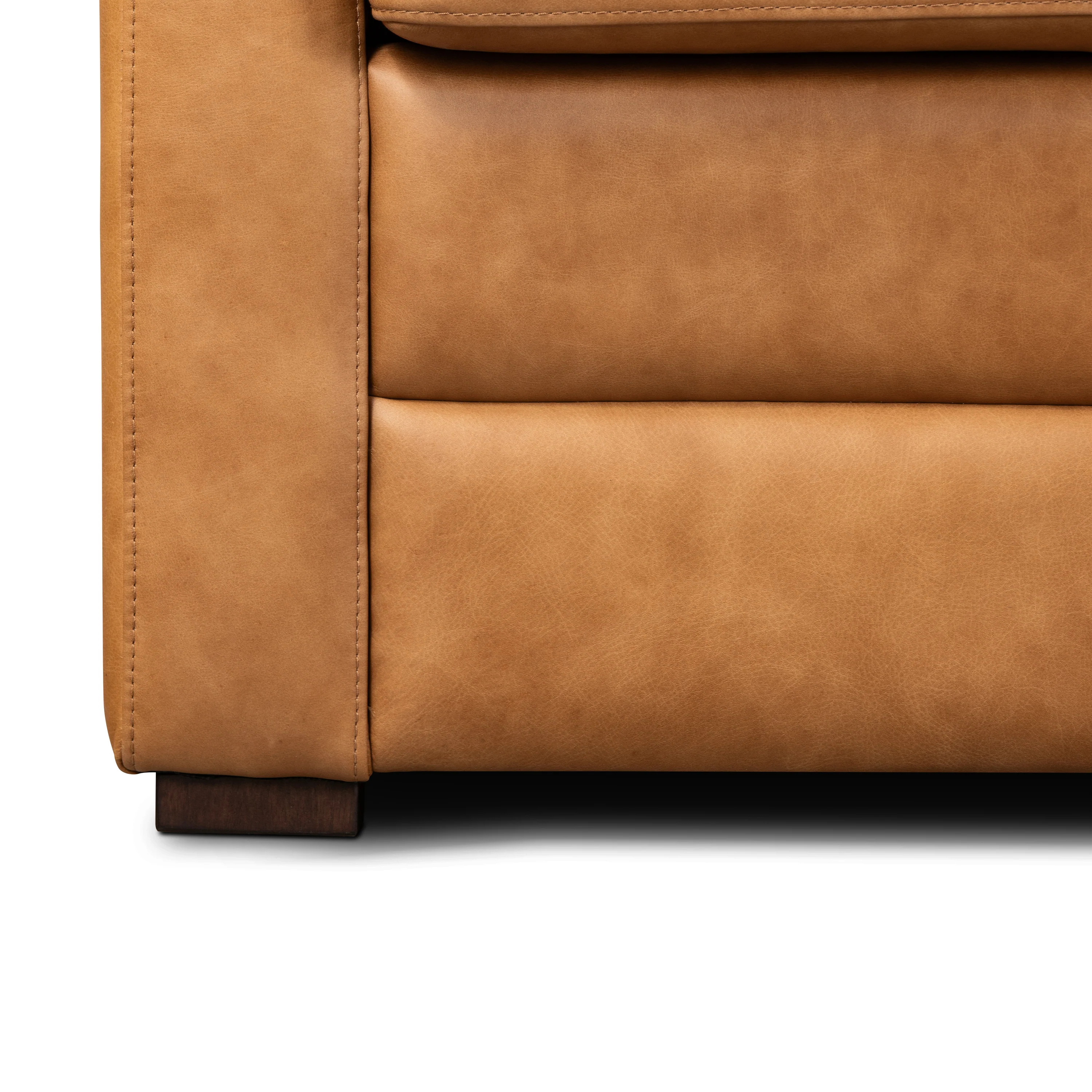 Sorrento 78" Leather Pull-Out Convertible Sleeper Sofa | Cognac Tan - Image 18