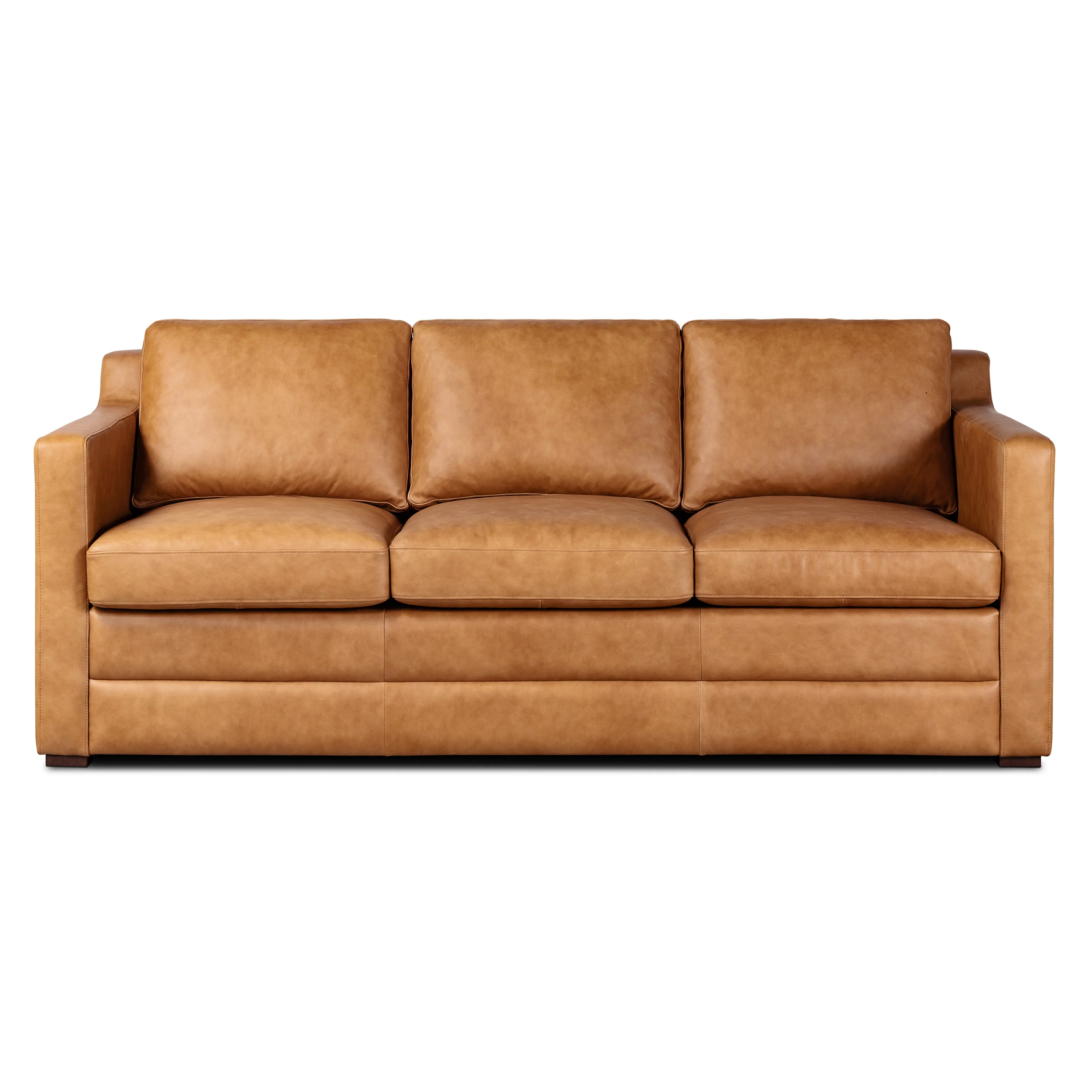 Sorrento 78" Leather Pull-Out Convertible Sleeper Sofa | Cognac Tan - Image 5
