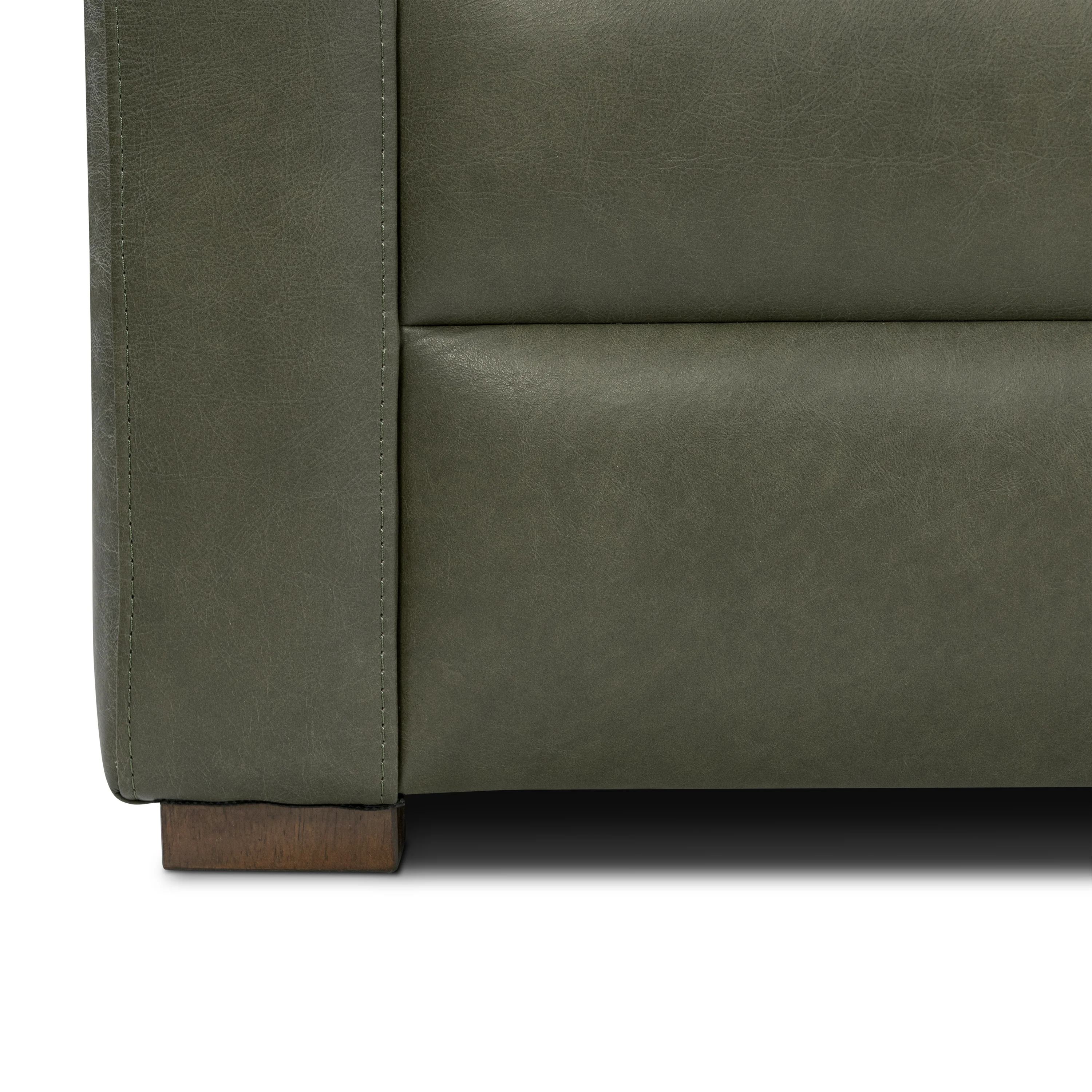 Sorrento 78" Leather Pull-Out Convertible Sleeper Sofa | Olivine Green - Image 12