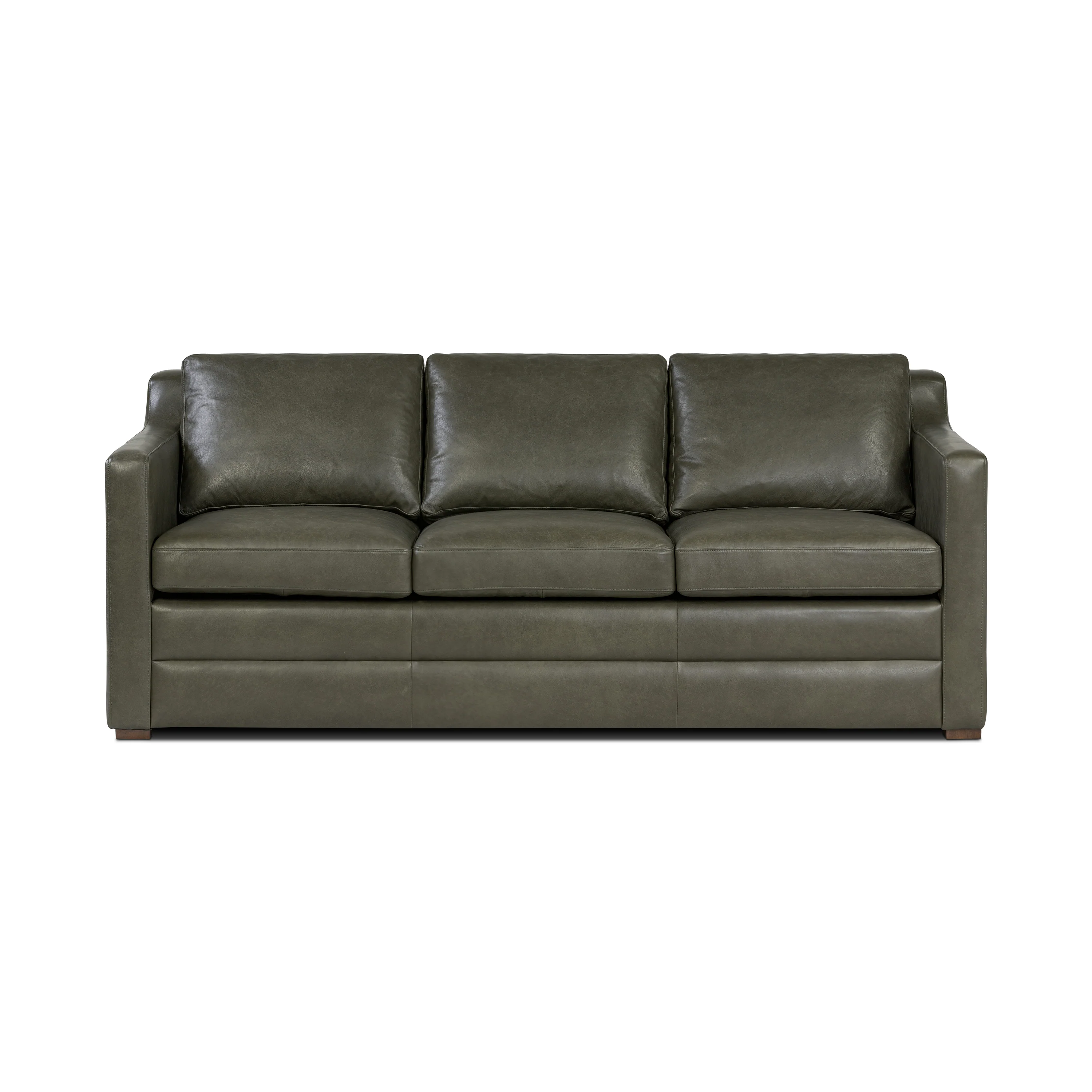 Sorrento 78" Leather Pull-Out Convertible Sleeper Sofa | Olivine Green - Image 3