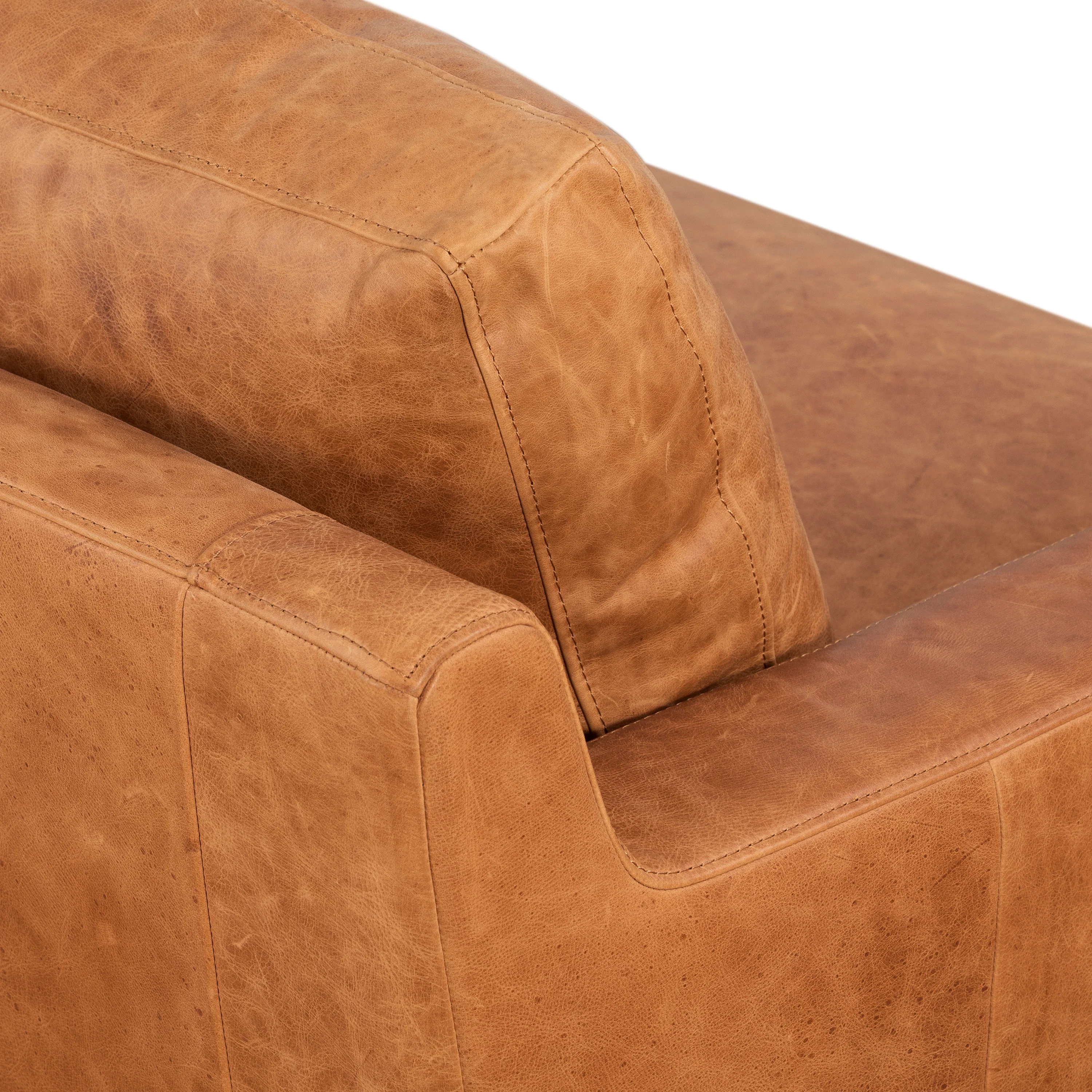 Sorrento 105" Leather Right-Facing Sectional Sofa | Cognac Tan - Image 11