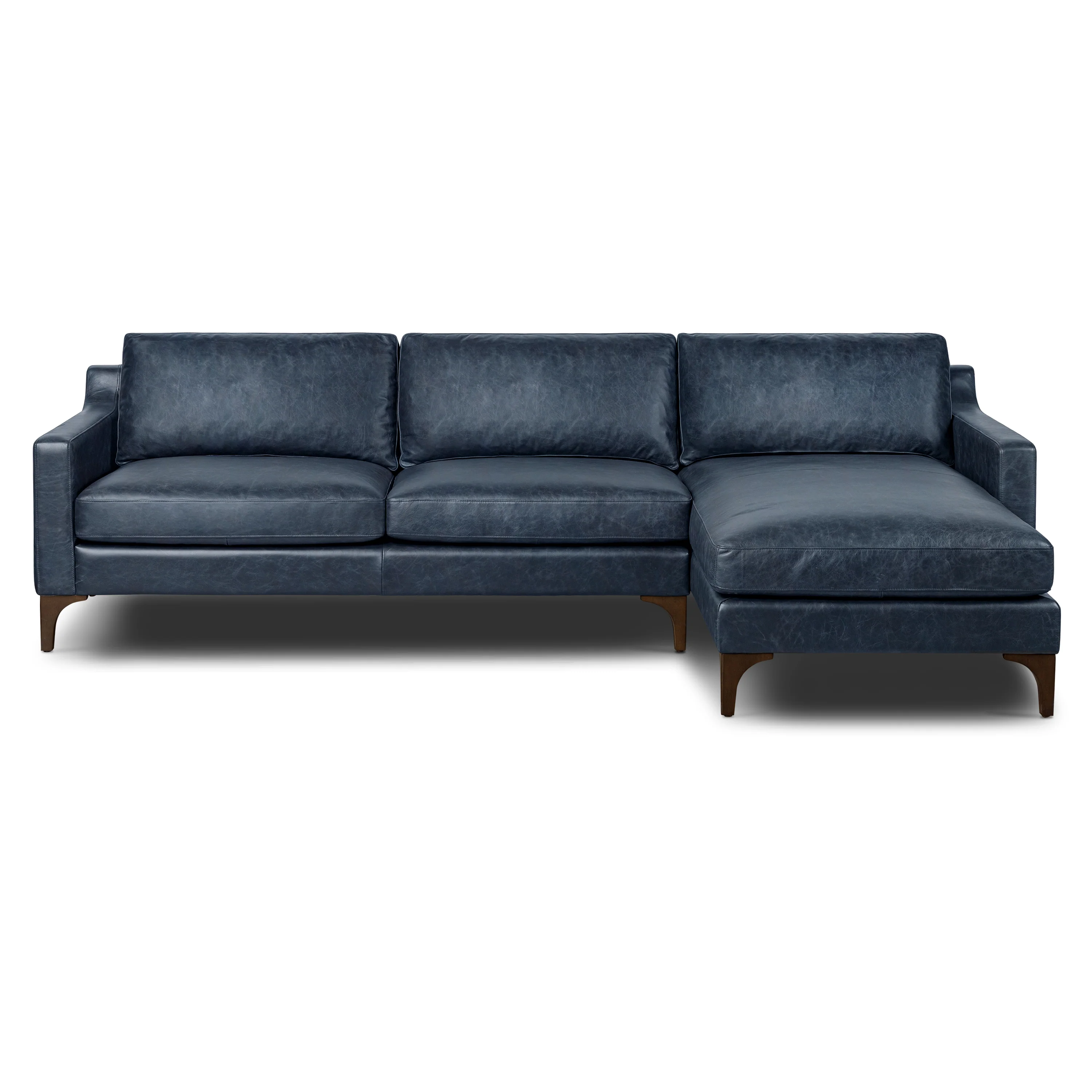 Sorrento 105" Leather Right-Facing Sectional Sofa | Nightfall Blue - Image 4