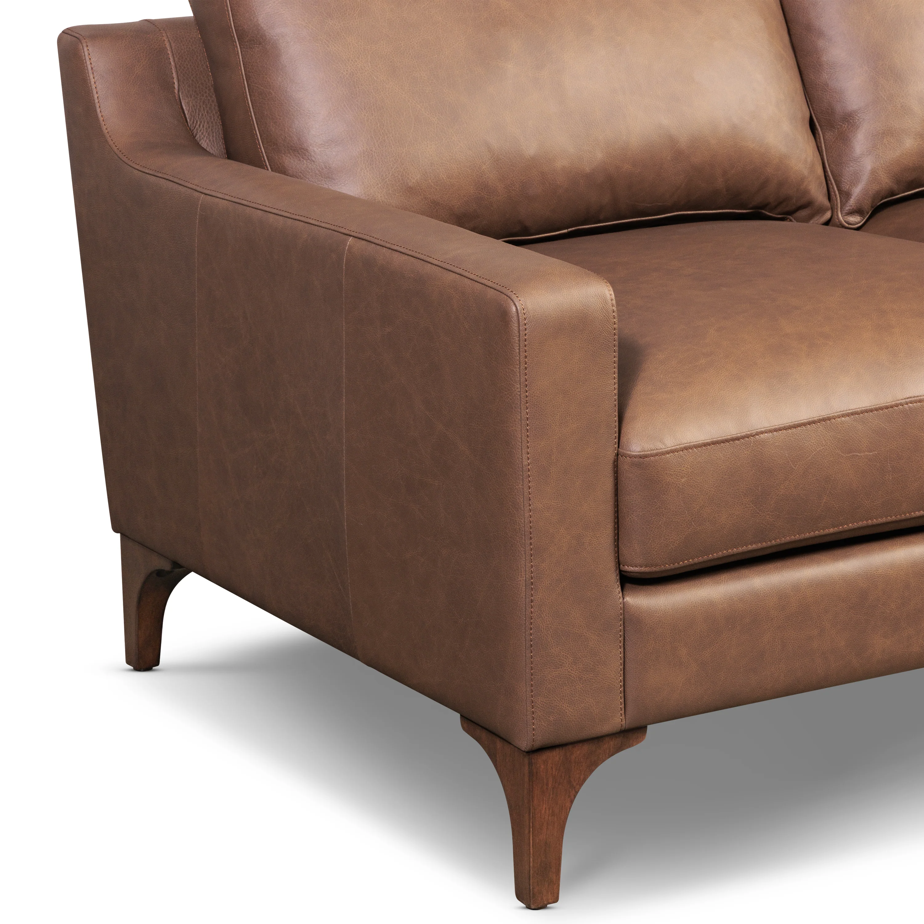 Sorrento 86" Leather Sofa | Caramel Brown - Image 10