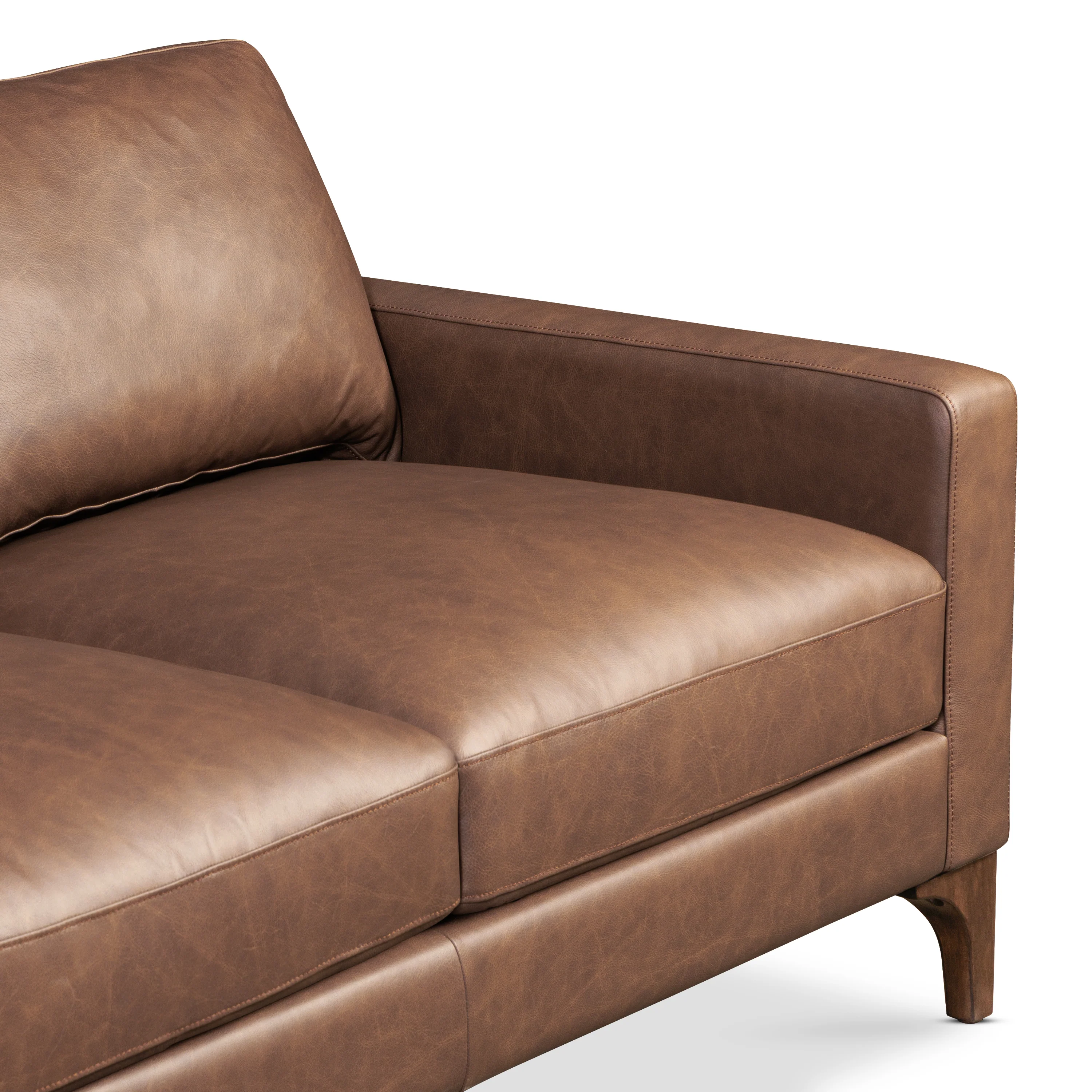 Sorrento 86" Leather Sofa | Caramel Brown - Image 12