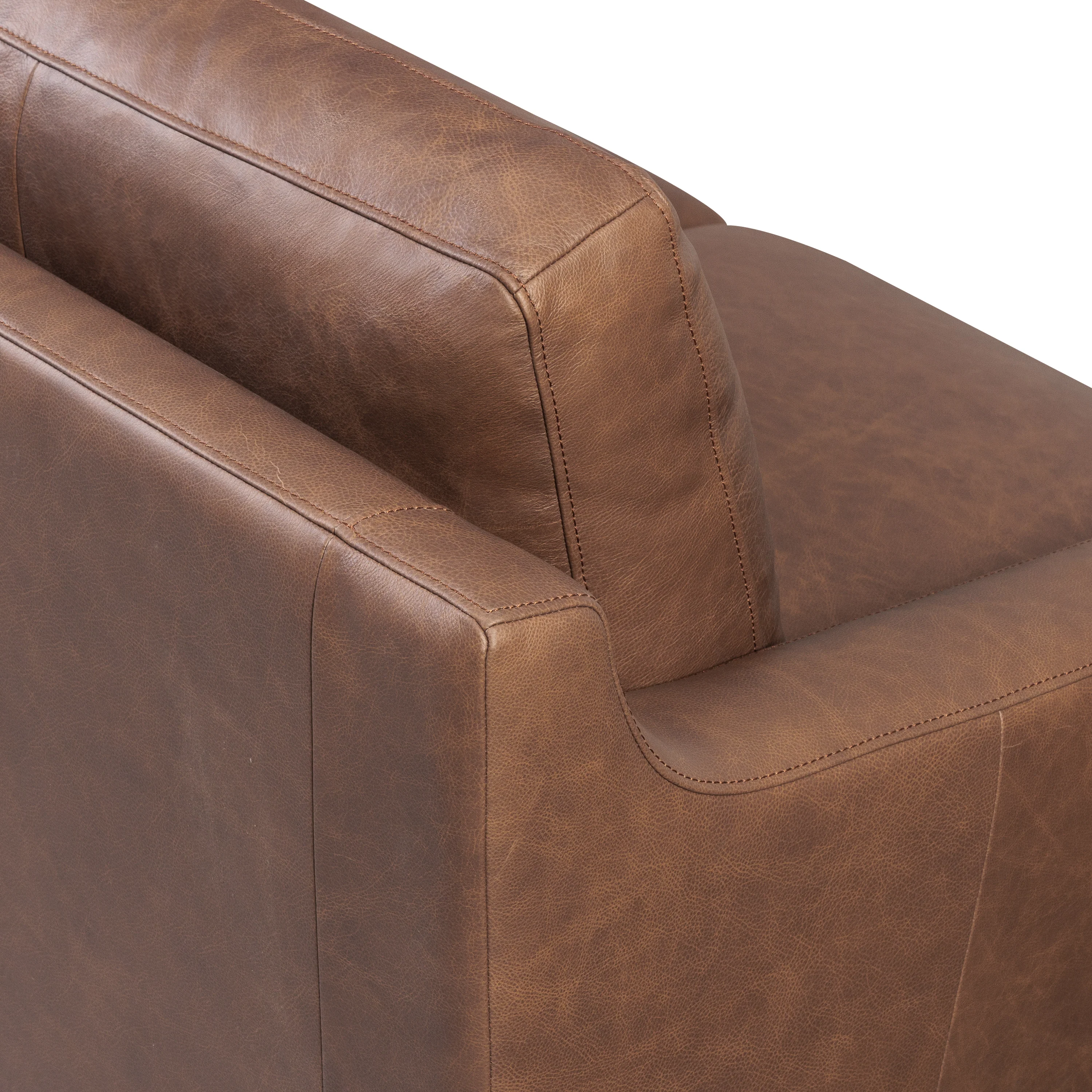 Sorrento 86" Leather Sofa | Caramel Brown - Image 15