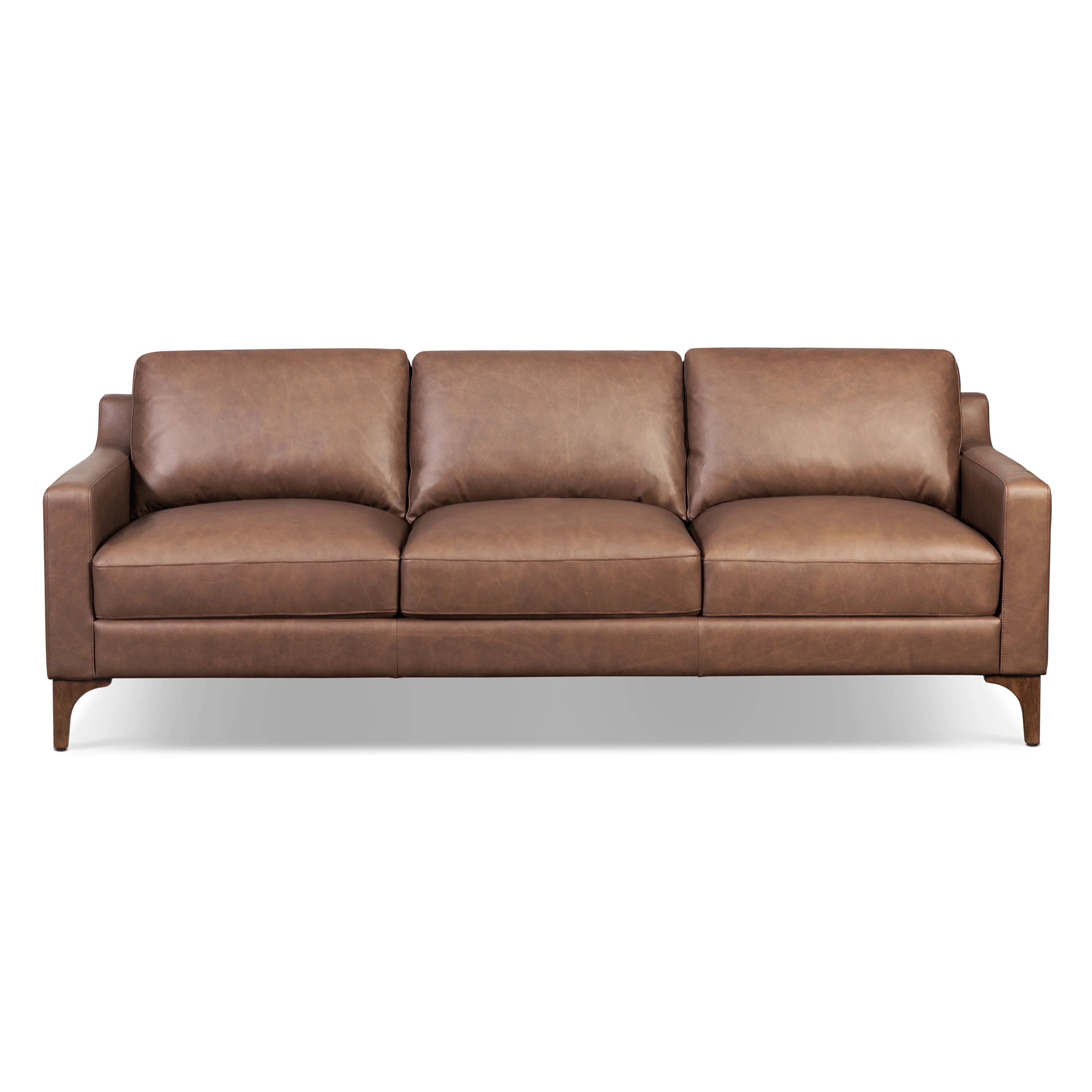 Sorrento 86" Leather Sofa | Caramel Brown - Image 3